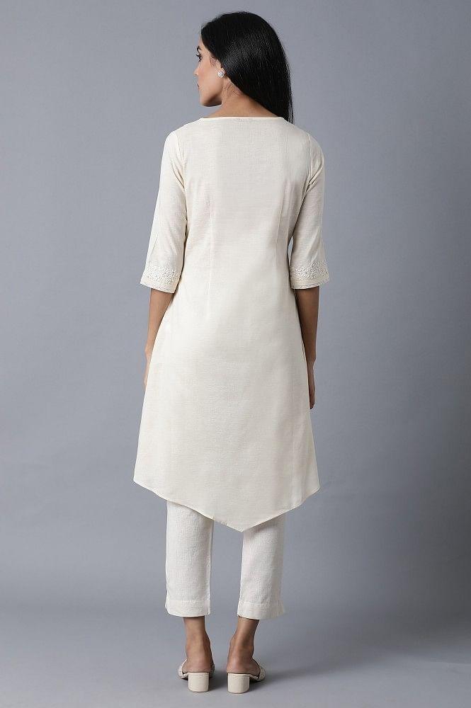 Ecru Khadi kurta - wforwoman
