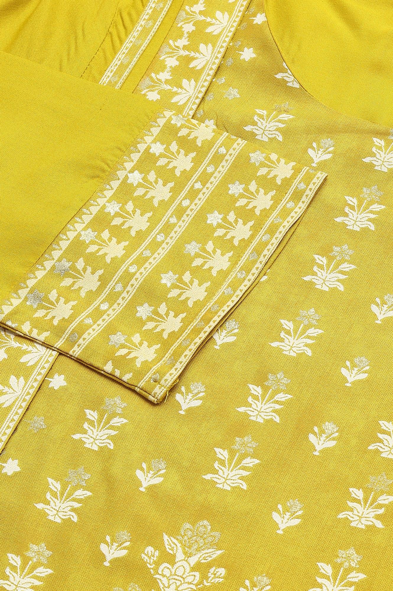 Mustard Yellow Placement kurta - wforwoman