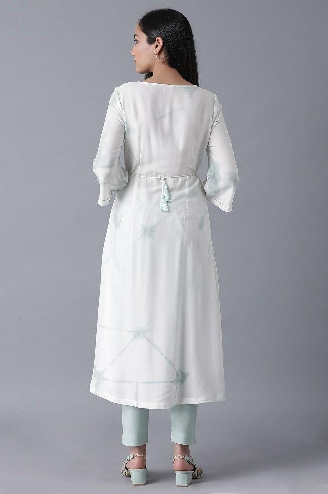 Tie-Dye Blue Gathered Dress - wforwoman