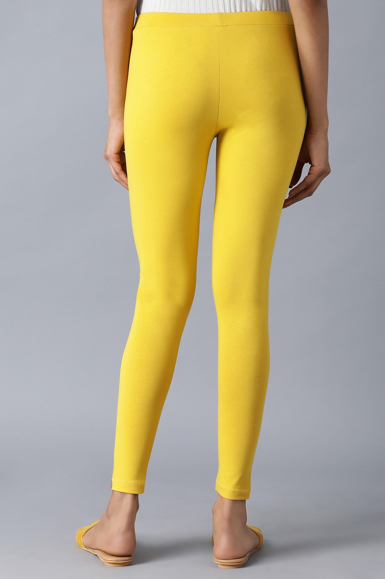 Yellow Slim Fit Jersey Tights