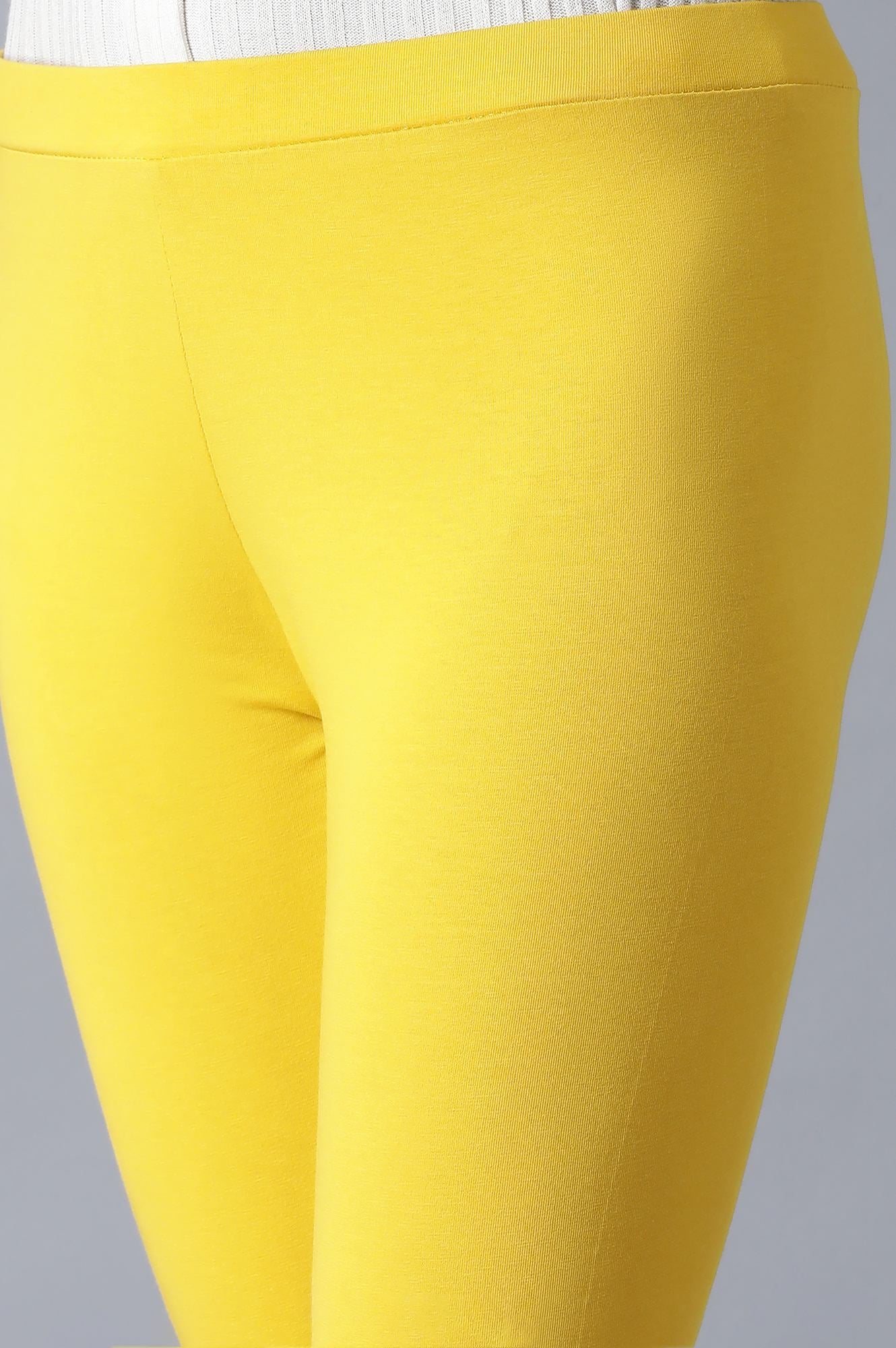 Yellow Slim Fit Jersey Tights