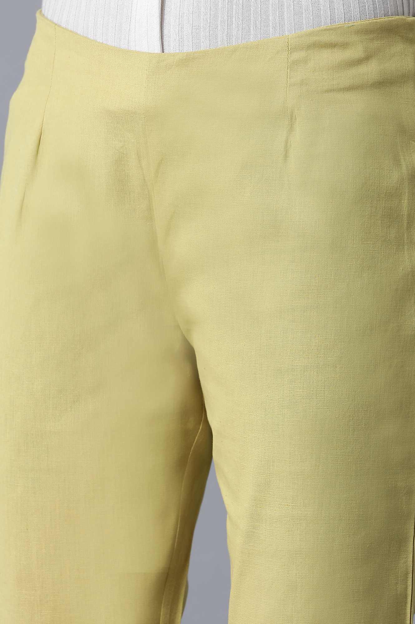 Dark Yellow Classic Slim Pants - wforwoman
