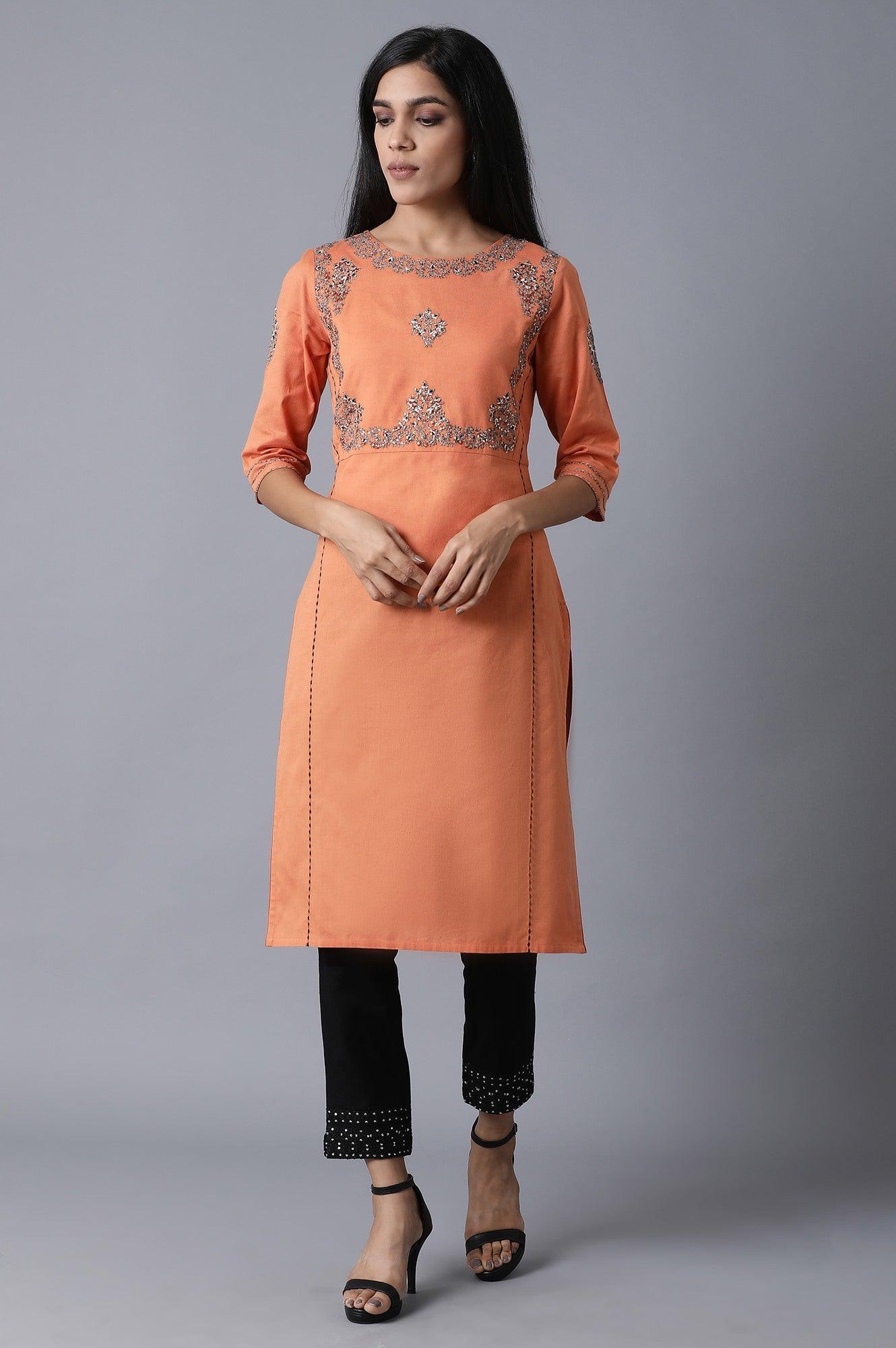 Jet Black Embroidered Slim Pants - wforwoman