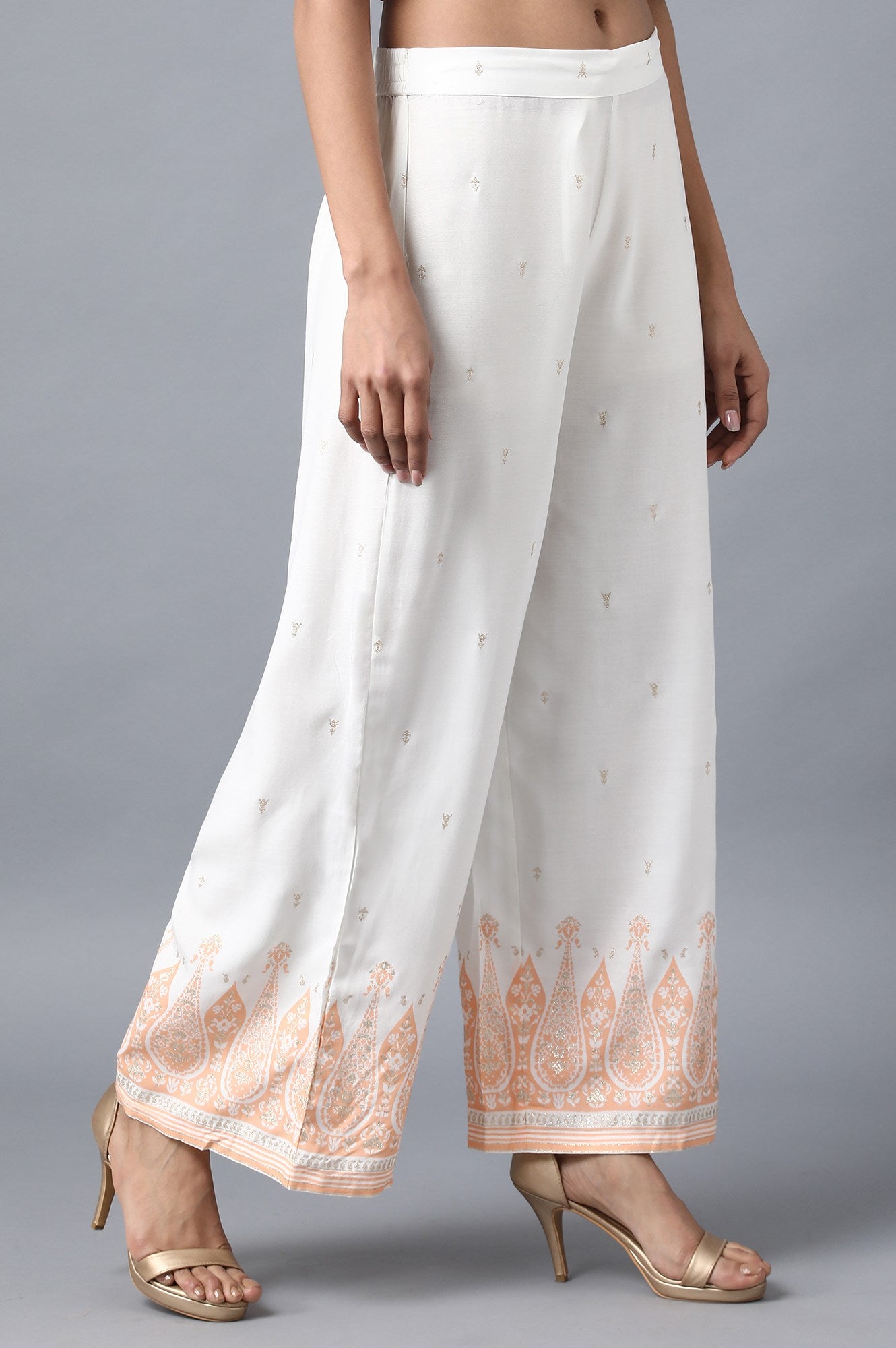 Orange Printed Pants