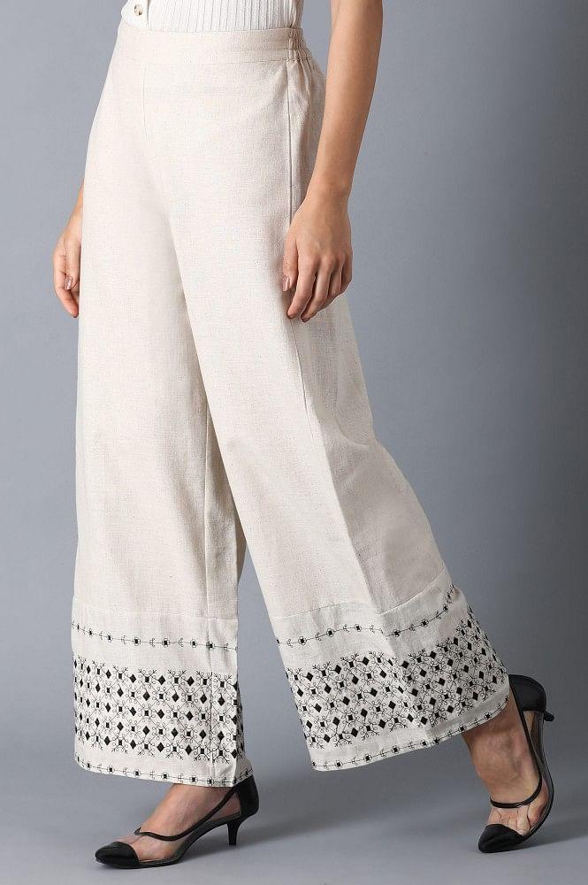 Beige Parallel Pants - wforwoman