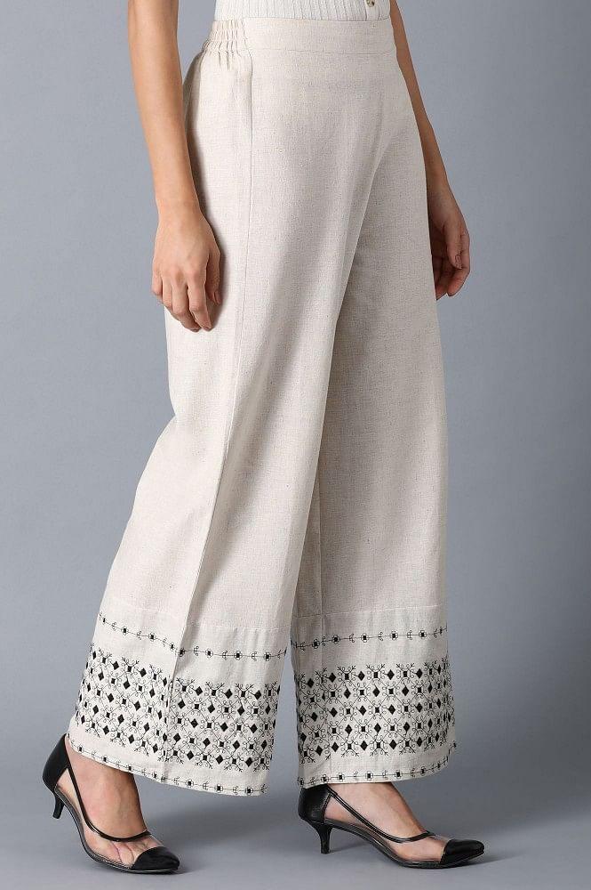 Beige Parallel Pants - wforwoman