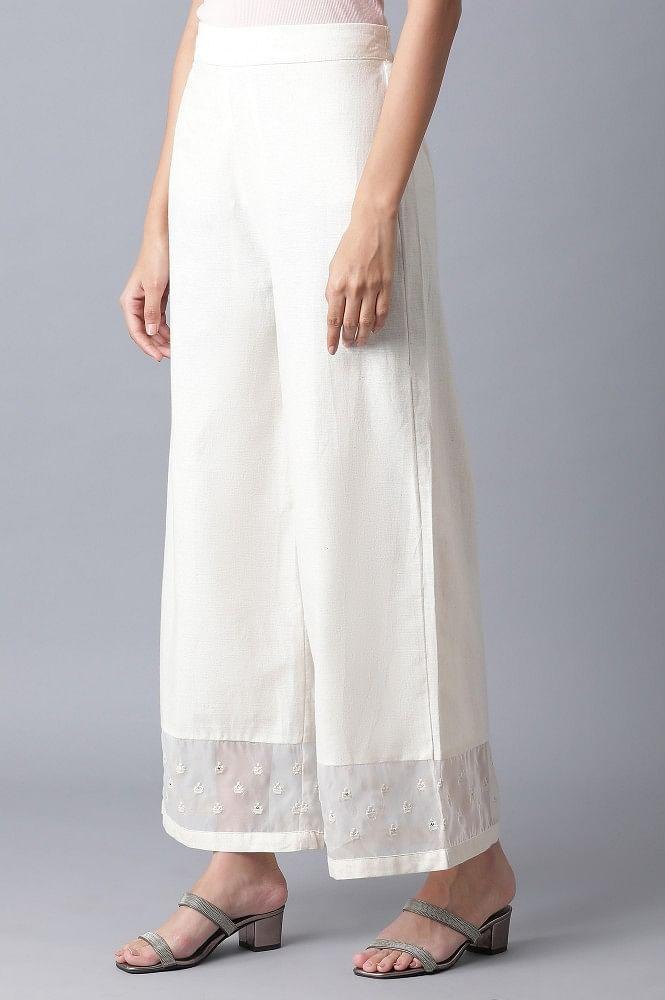 Ecru Parallel Pants - wforwoman