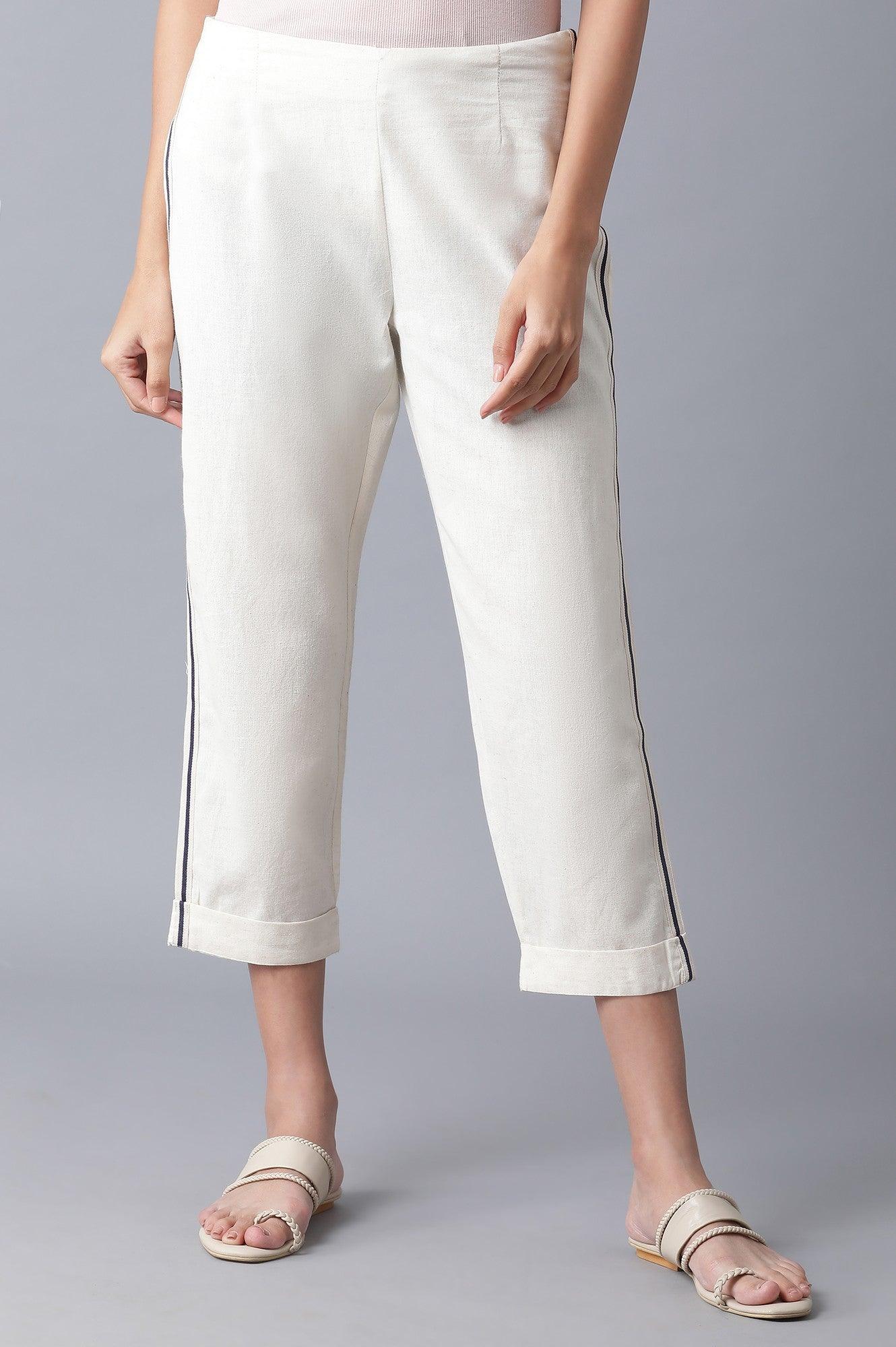 Ecru Carrot Pants - wforwoman