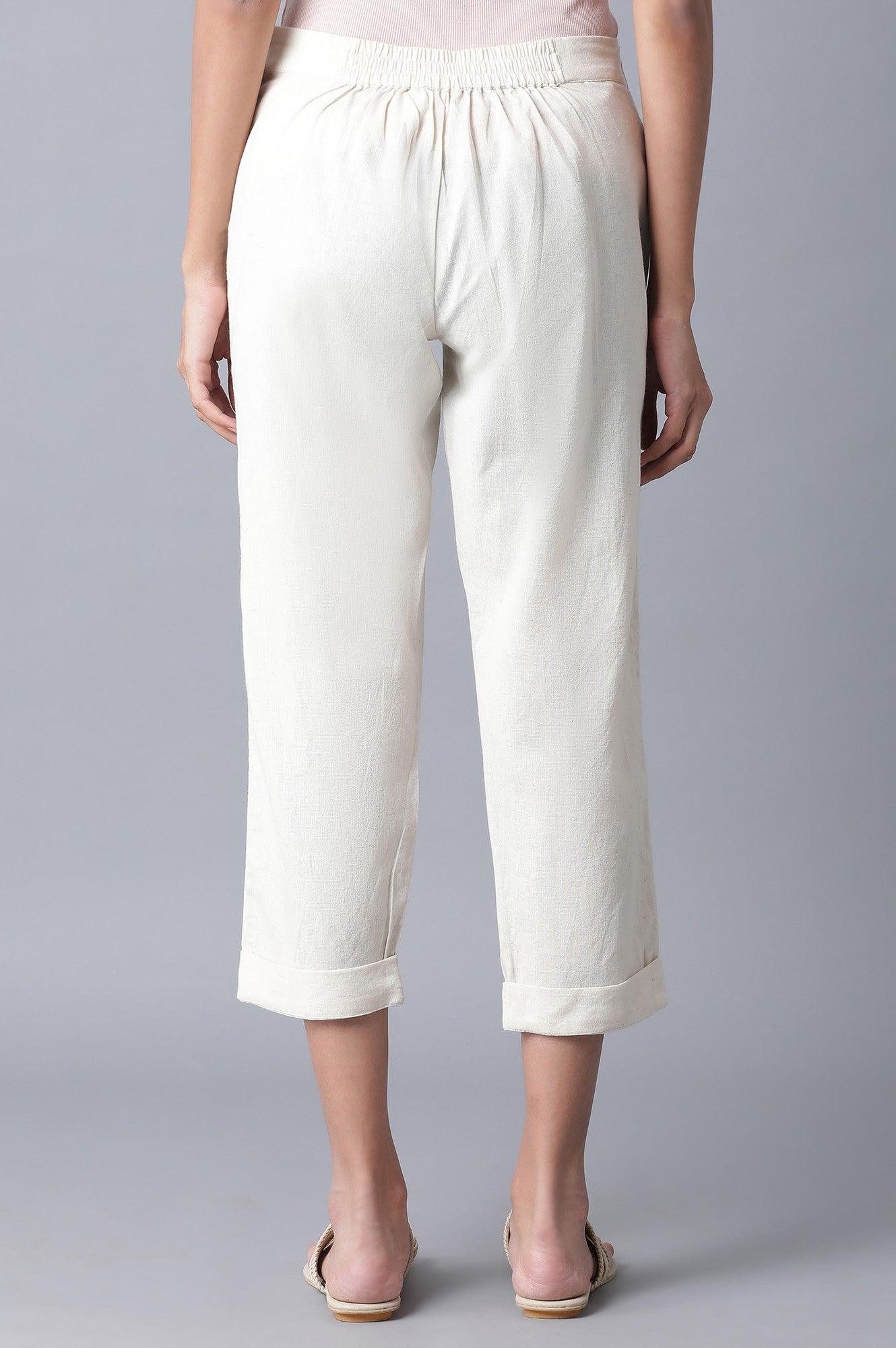 Ecru Carrot Pants - wforwoman
