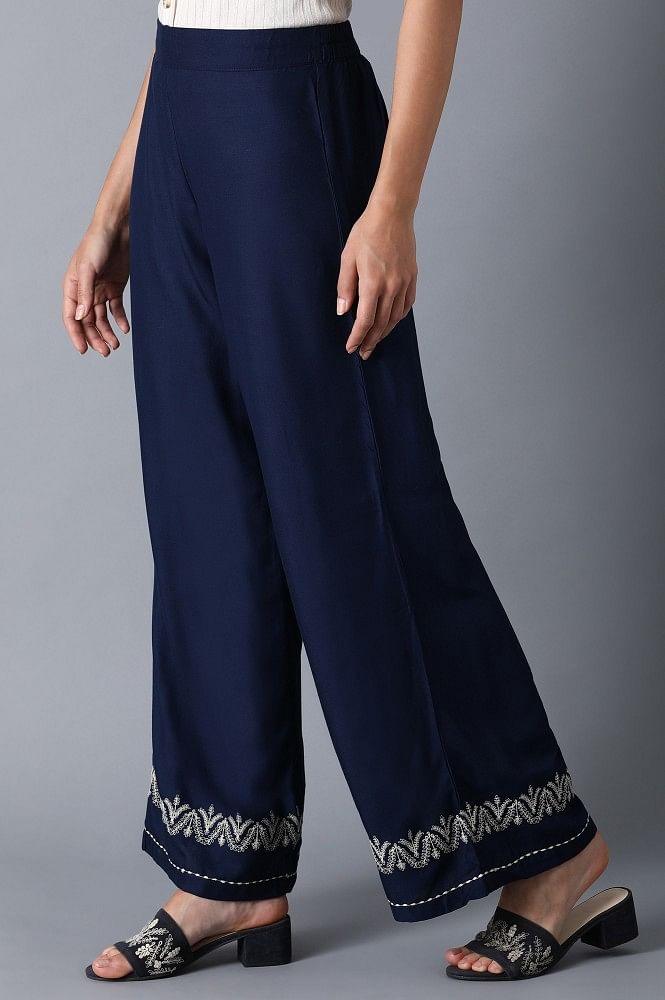 Navy Blue Parallel Pants - wforwoman
