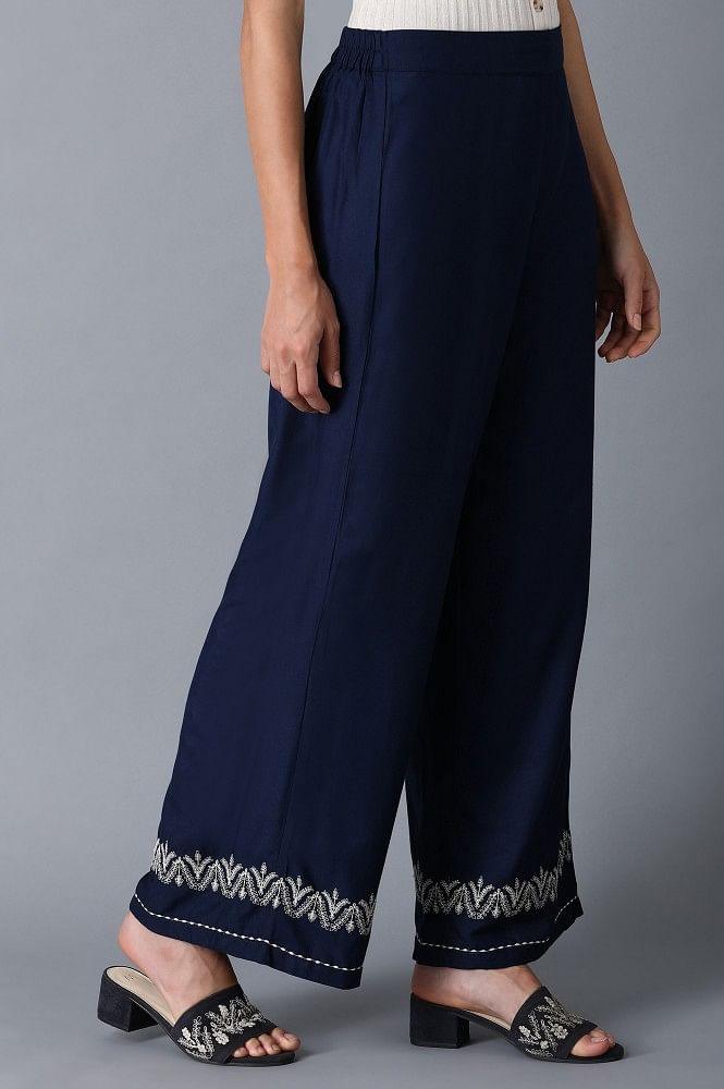 Navy Blue Parallel Pants - wforwoman