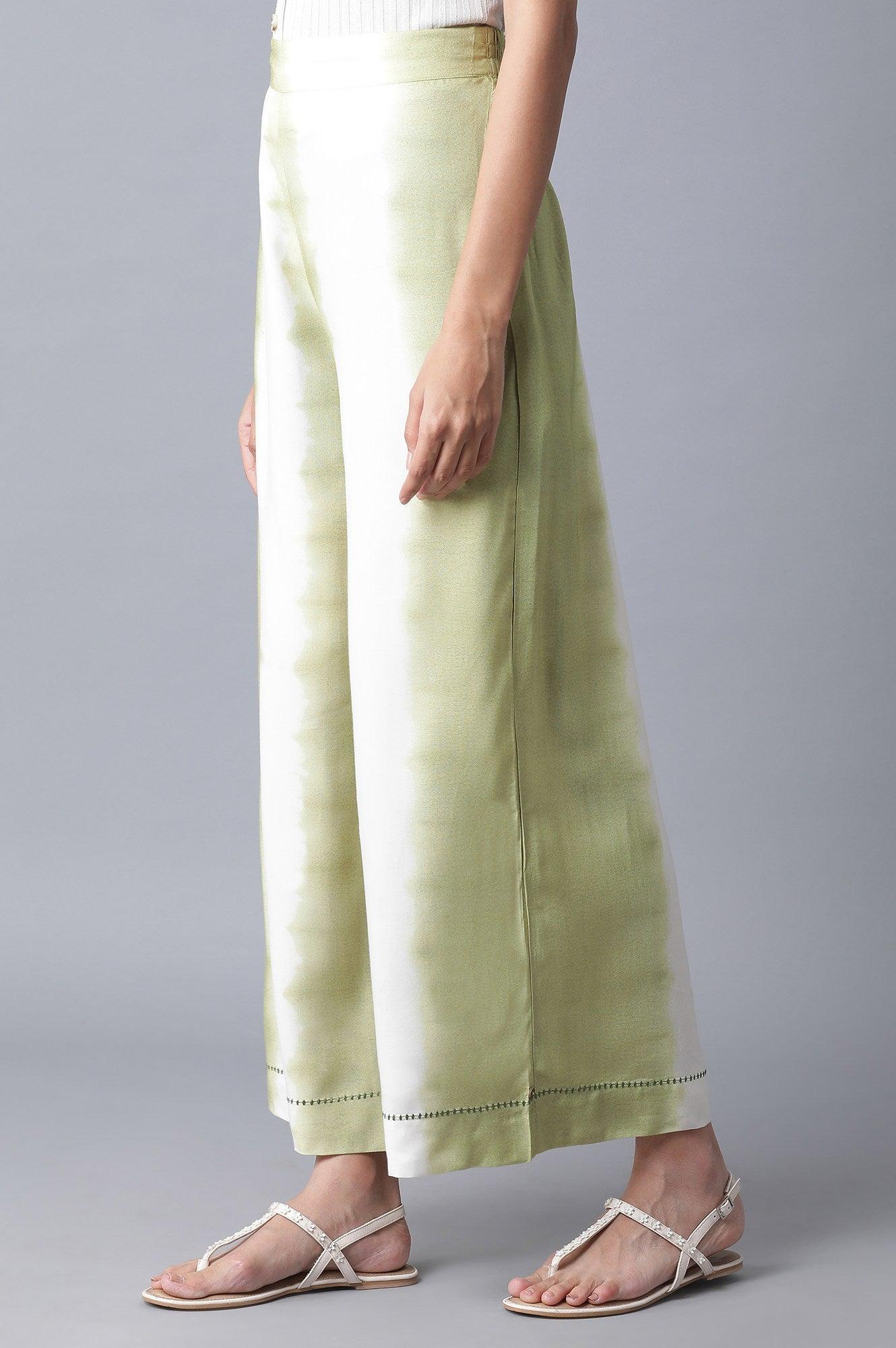 Olive Green & Ecru Parallel Pants - wforwoman