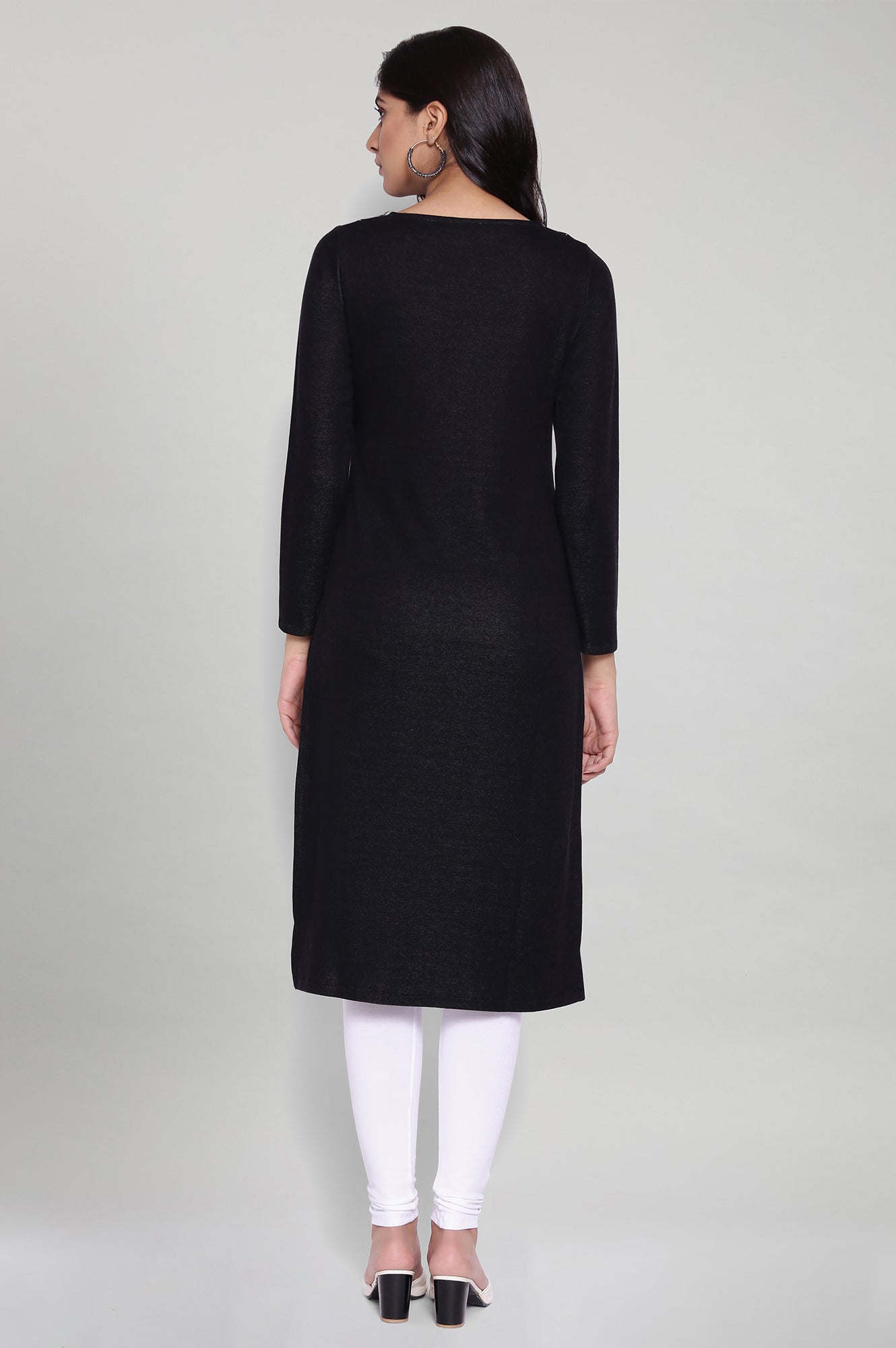 Jet Black Straight kurta