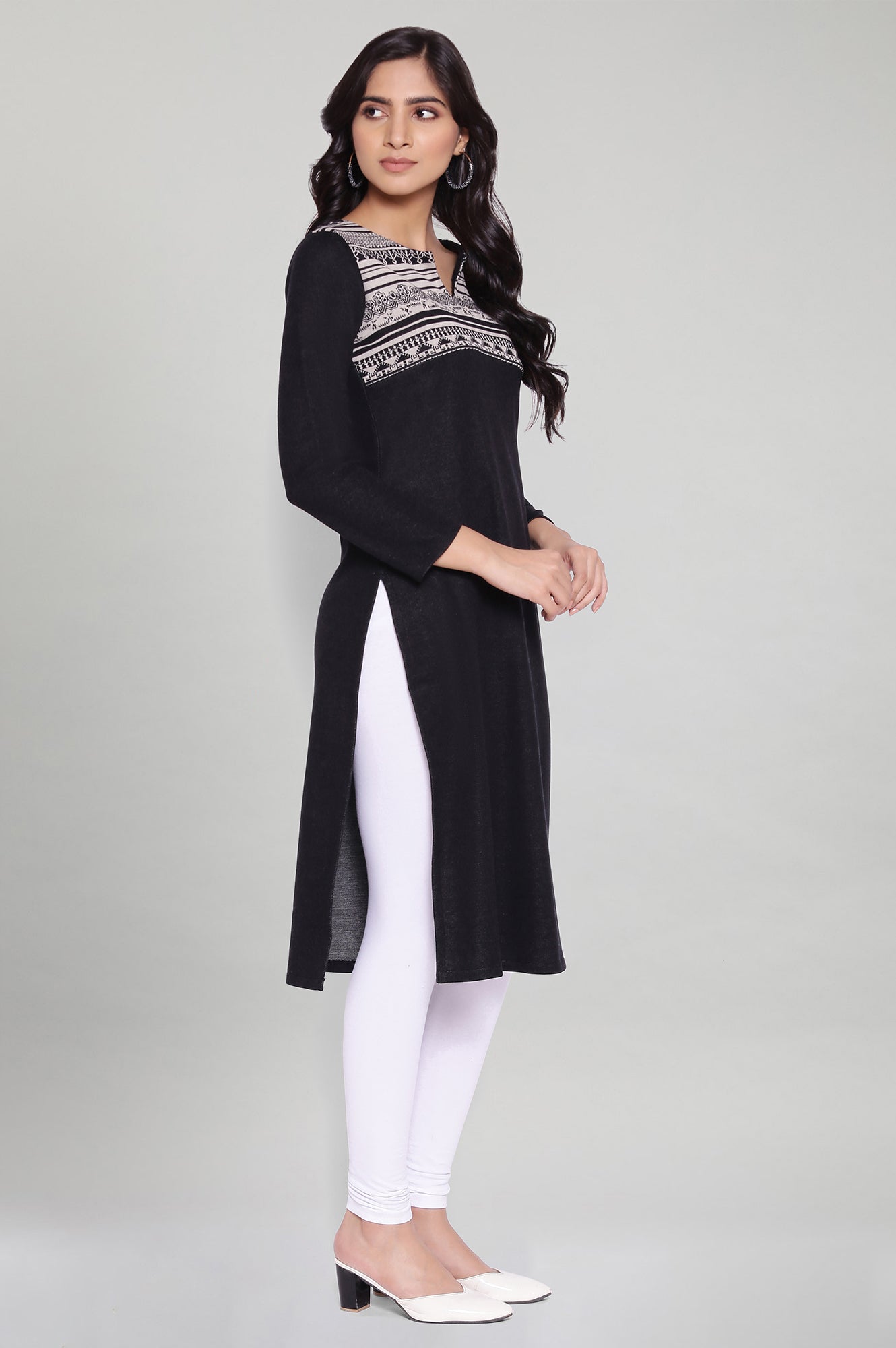 Jet Black Straight kurta