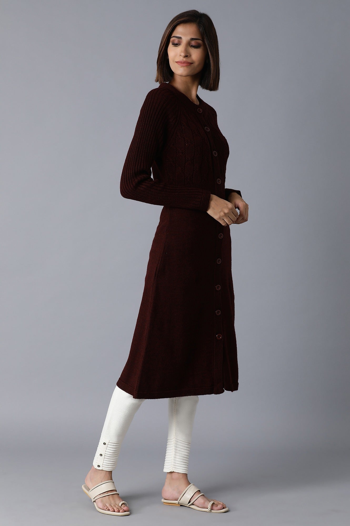 Dark Red Reglan Sleeves Jacket