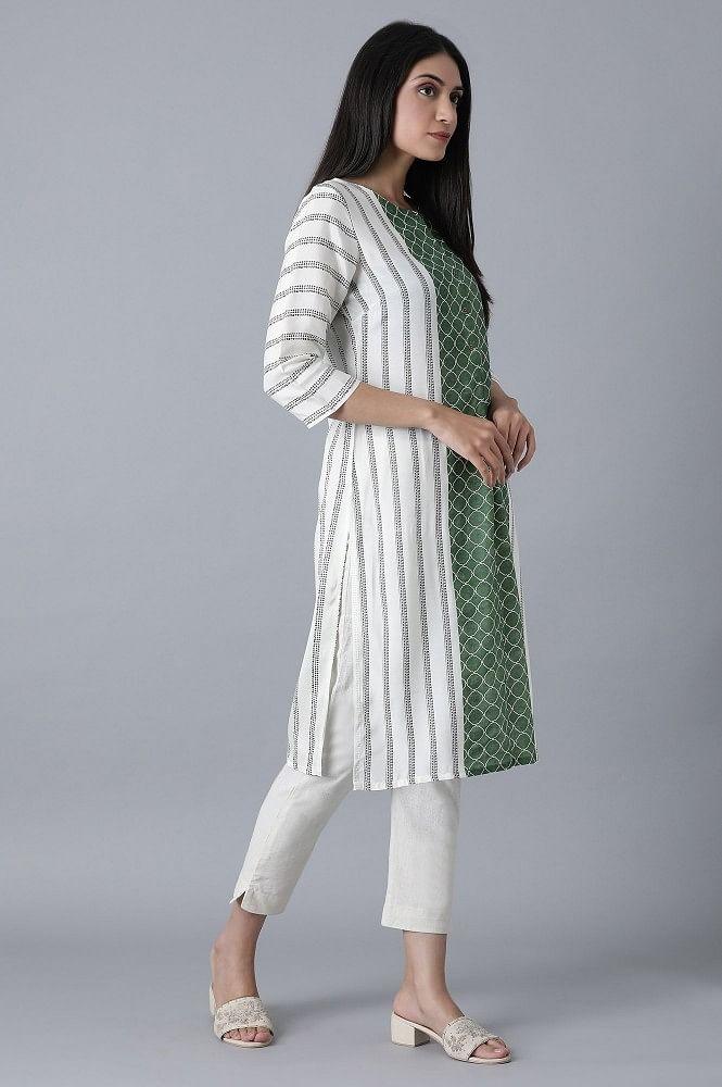 Ecru Straight kurta - wforwoman
