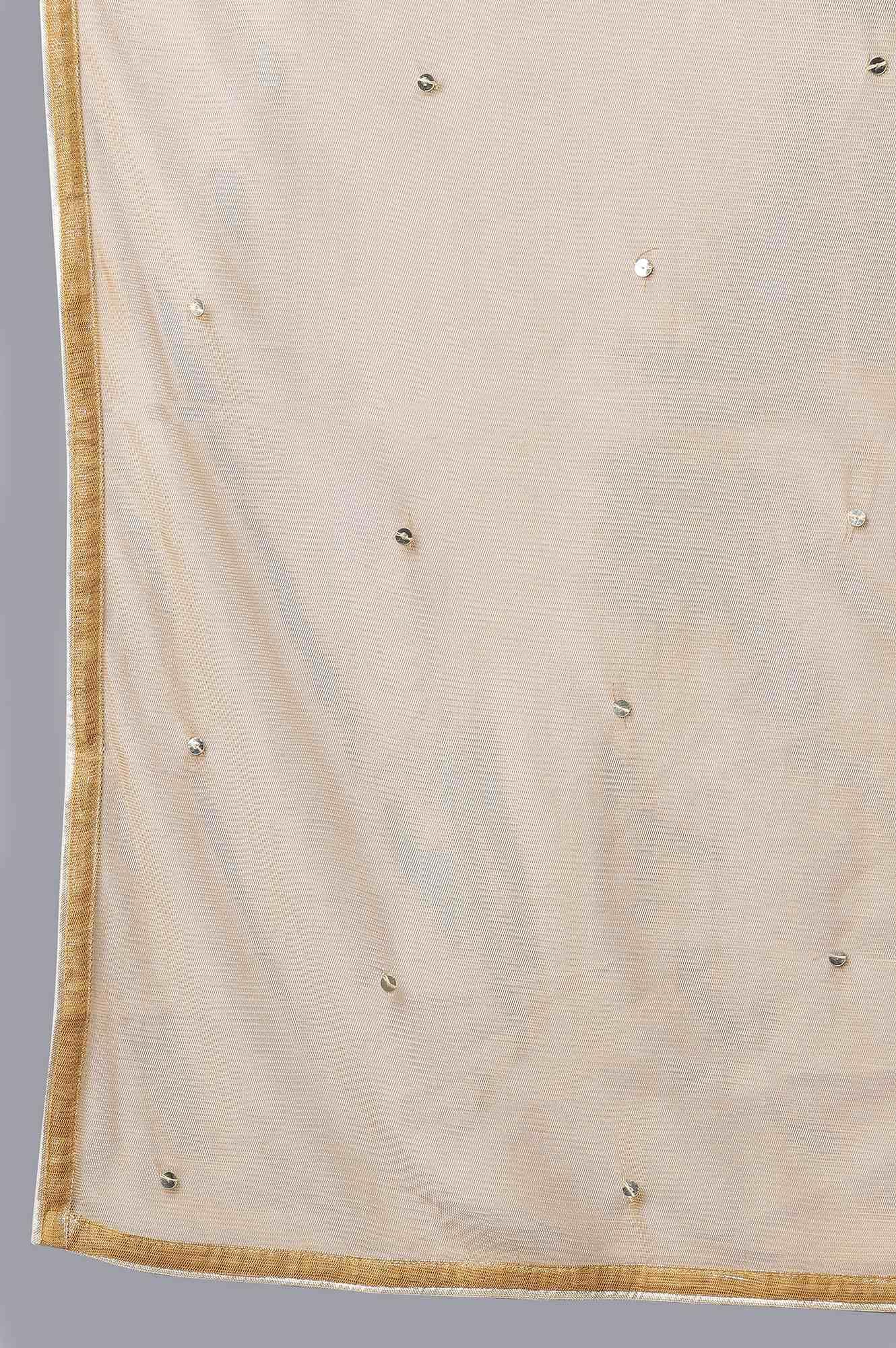 Green Panelled Satin kurta-Parallel Pants-Dupatta Set - wforwoman