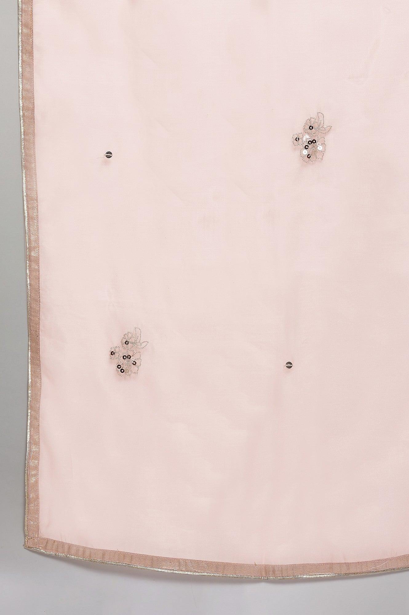 Light Green Embroidered kurta-Sharara-Dupatta Set - wforwoman