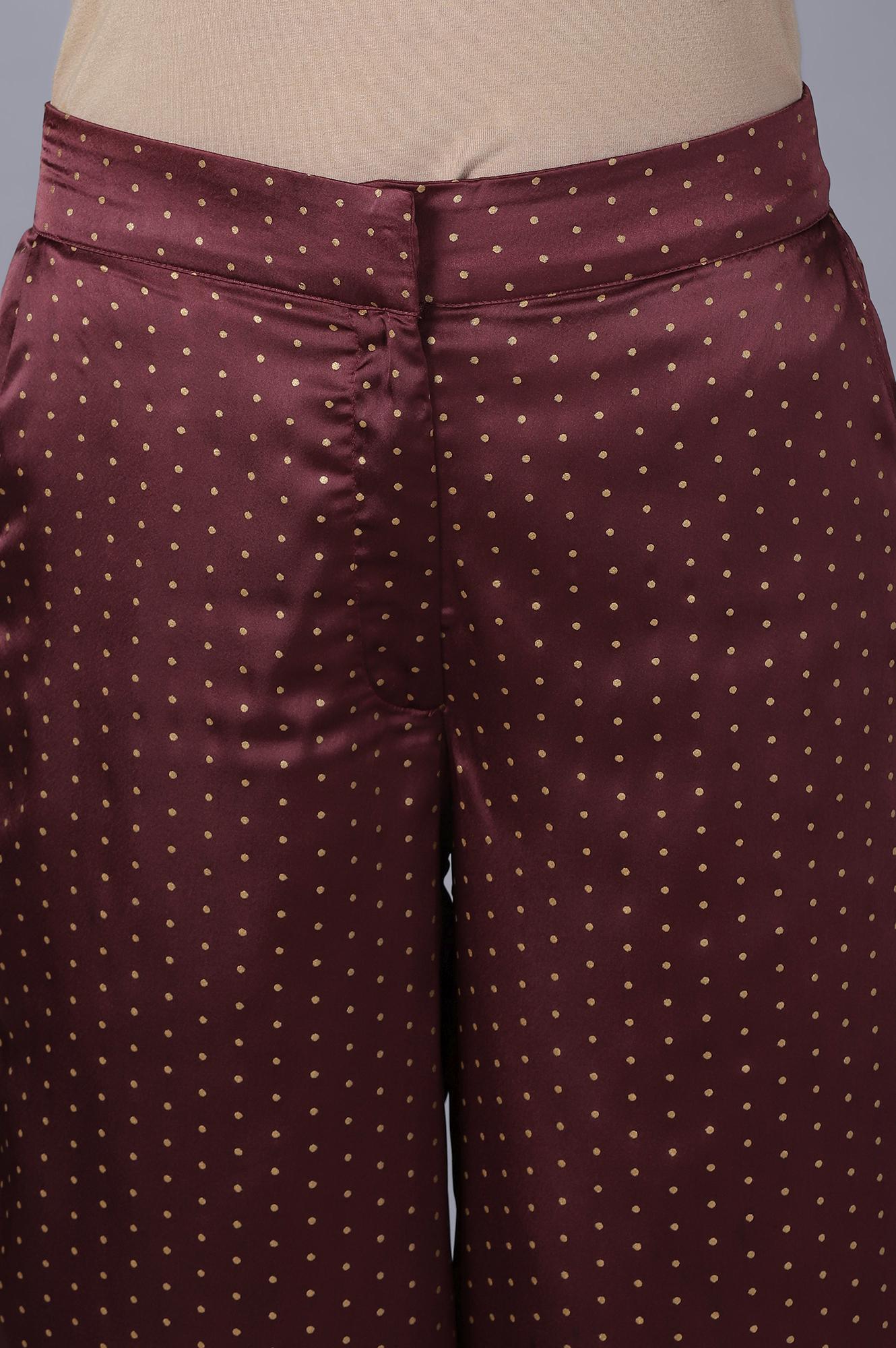 Dark Red kurta Parallel Pants Dupatta Set - wforwoman