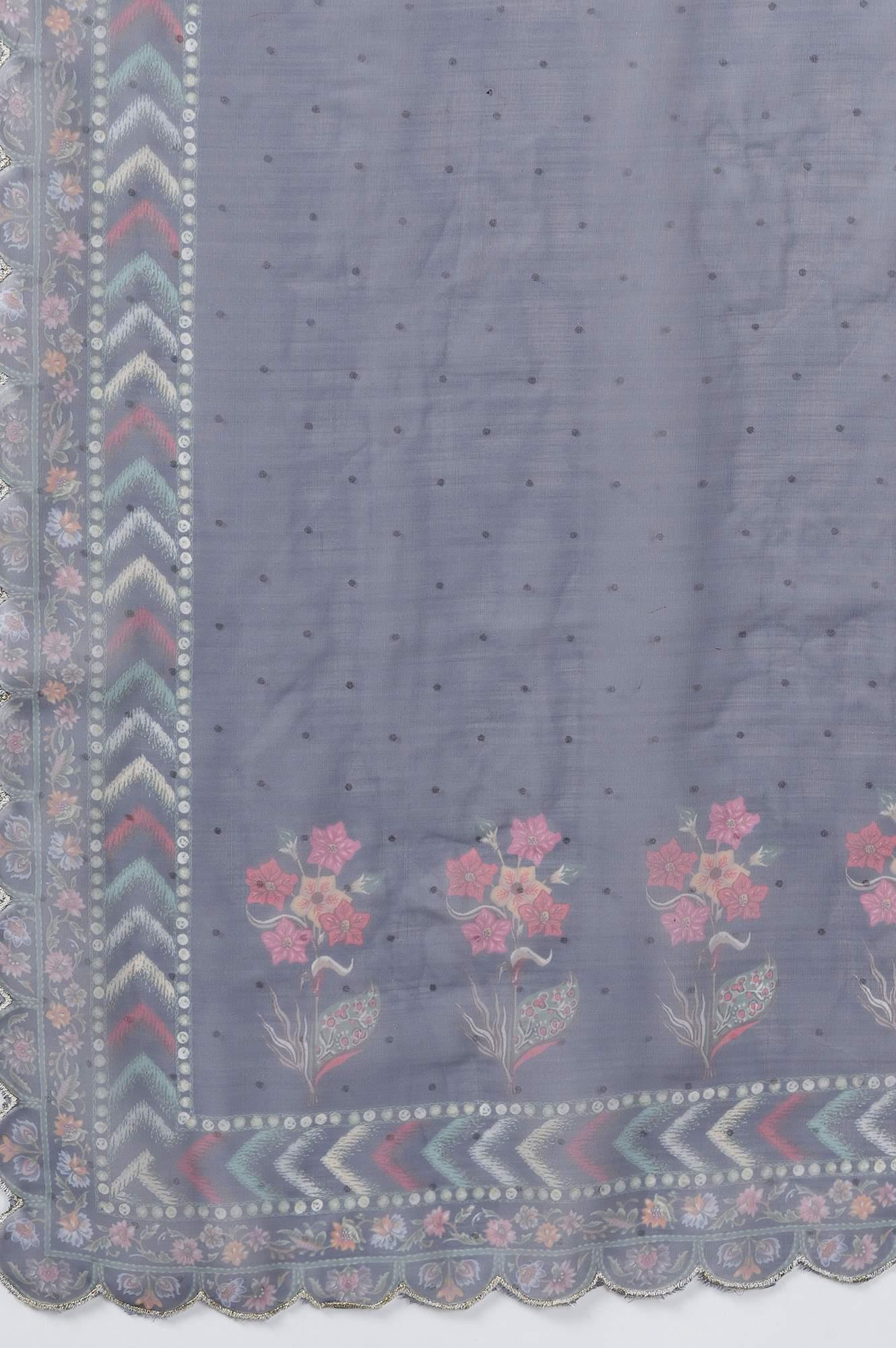 Dark Blue Anarkali kurta Tights Dupatta Set - wforwoman