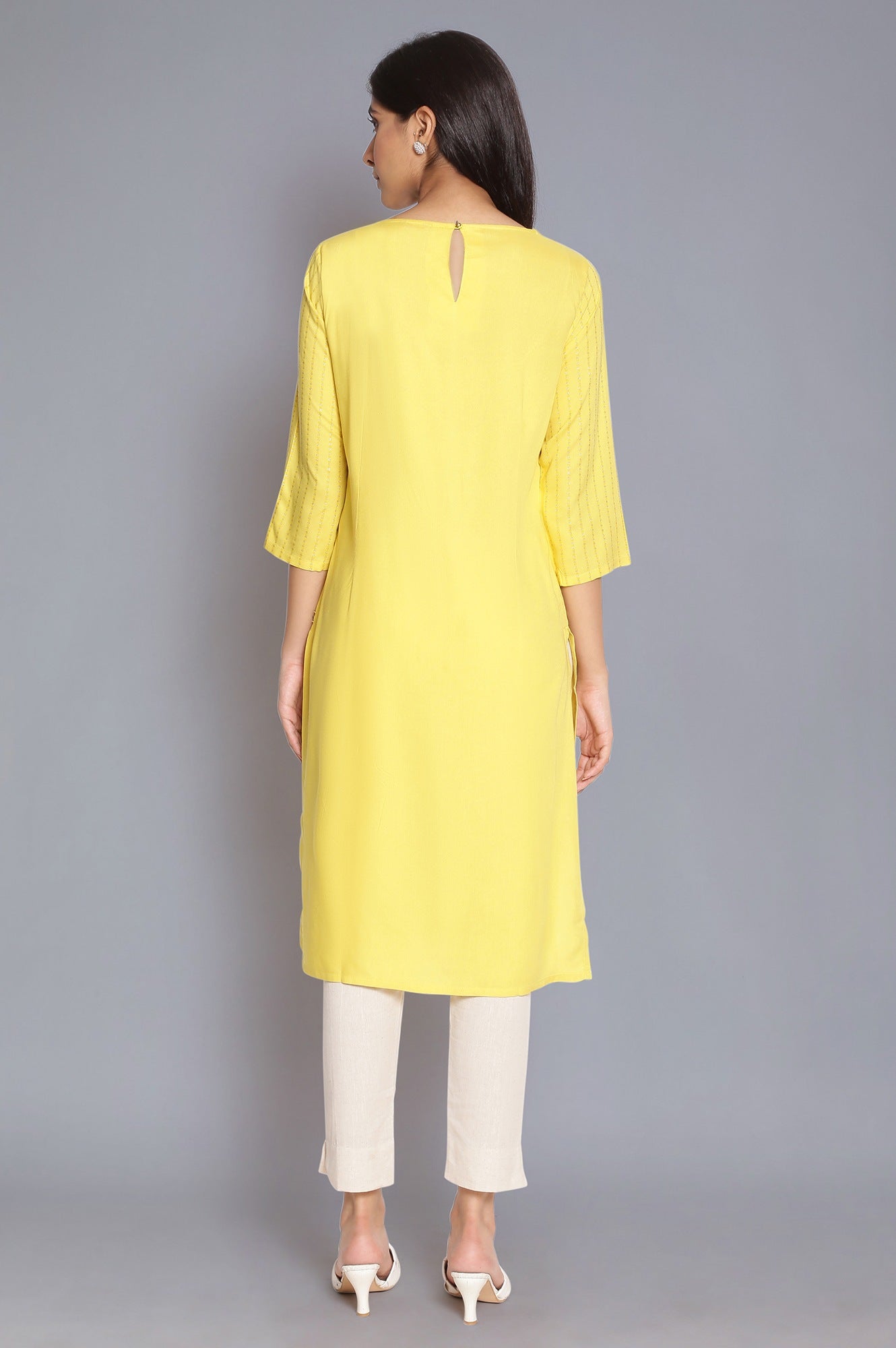 Light Blue Printed kurta with Embroidery