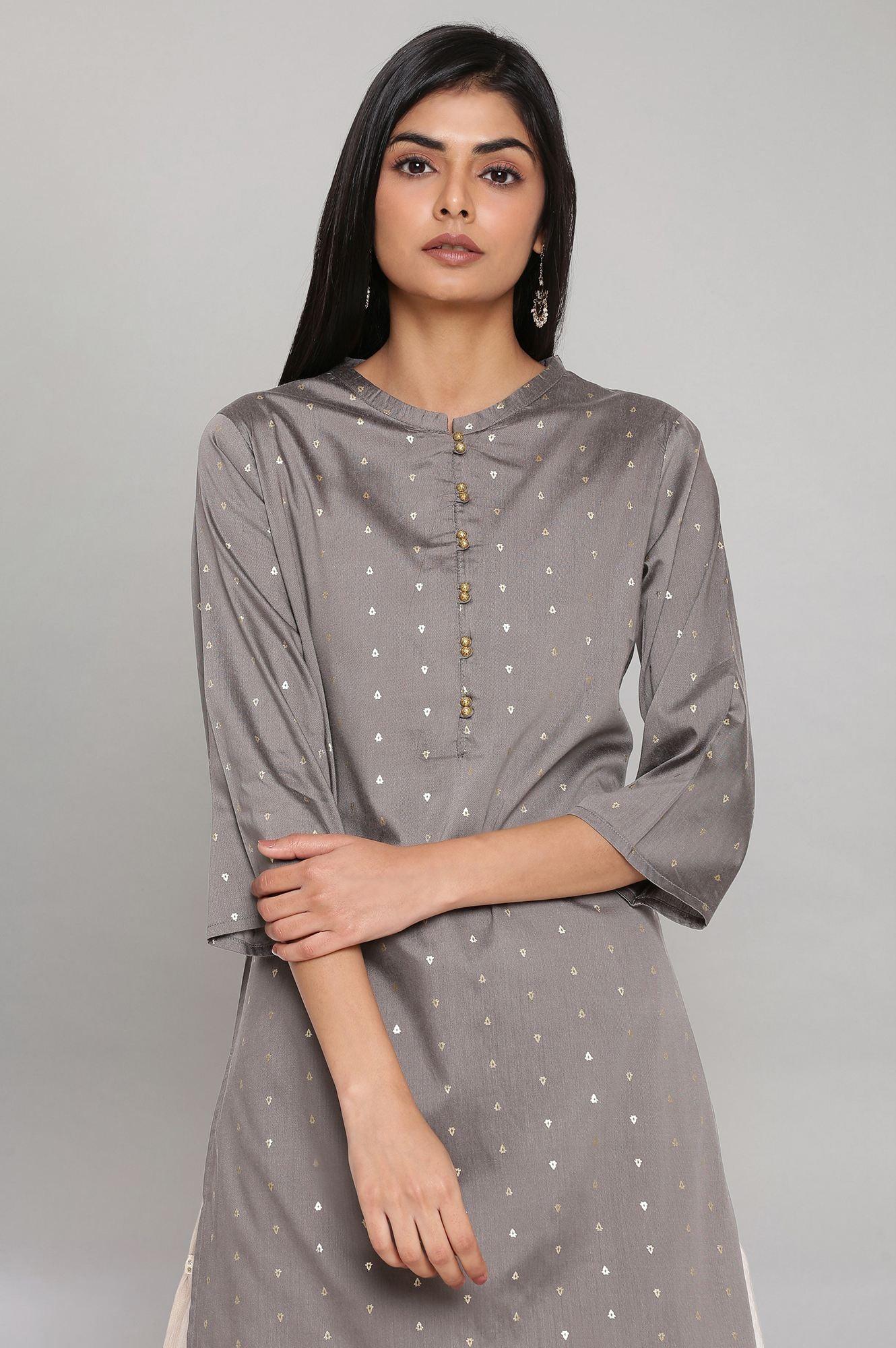 Grey Light Festive kurta - wforwoman