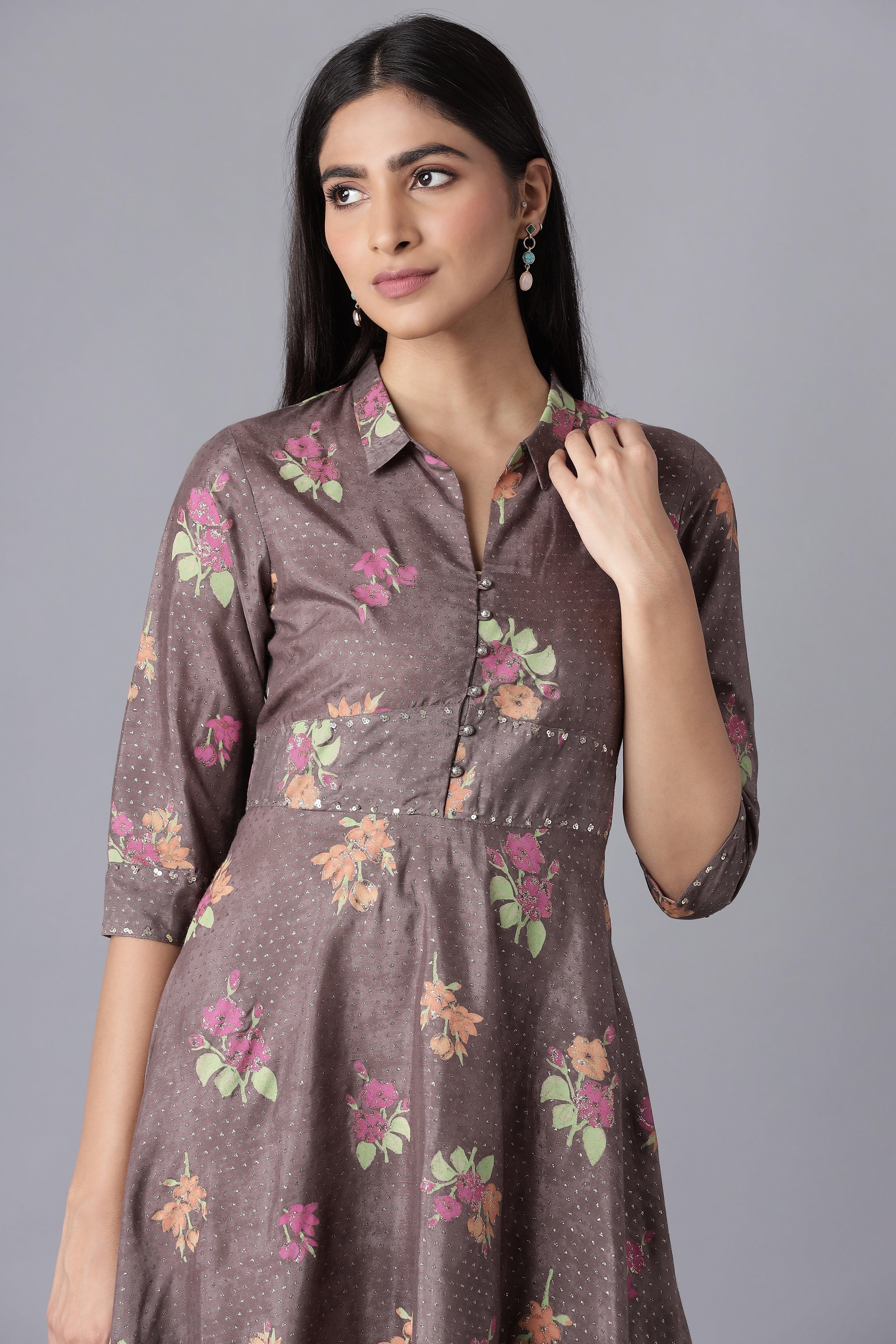 Purple Shirt Dress - wforwoman