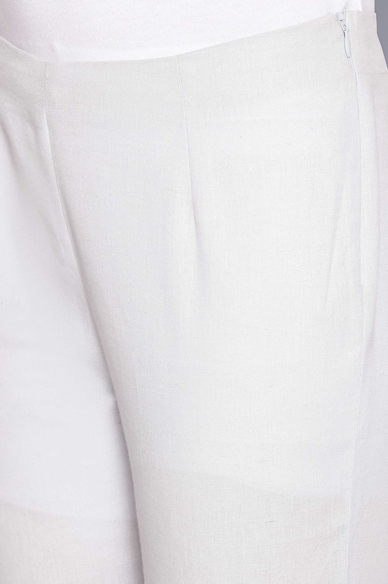 Light Blue Solid Slim Pants