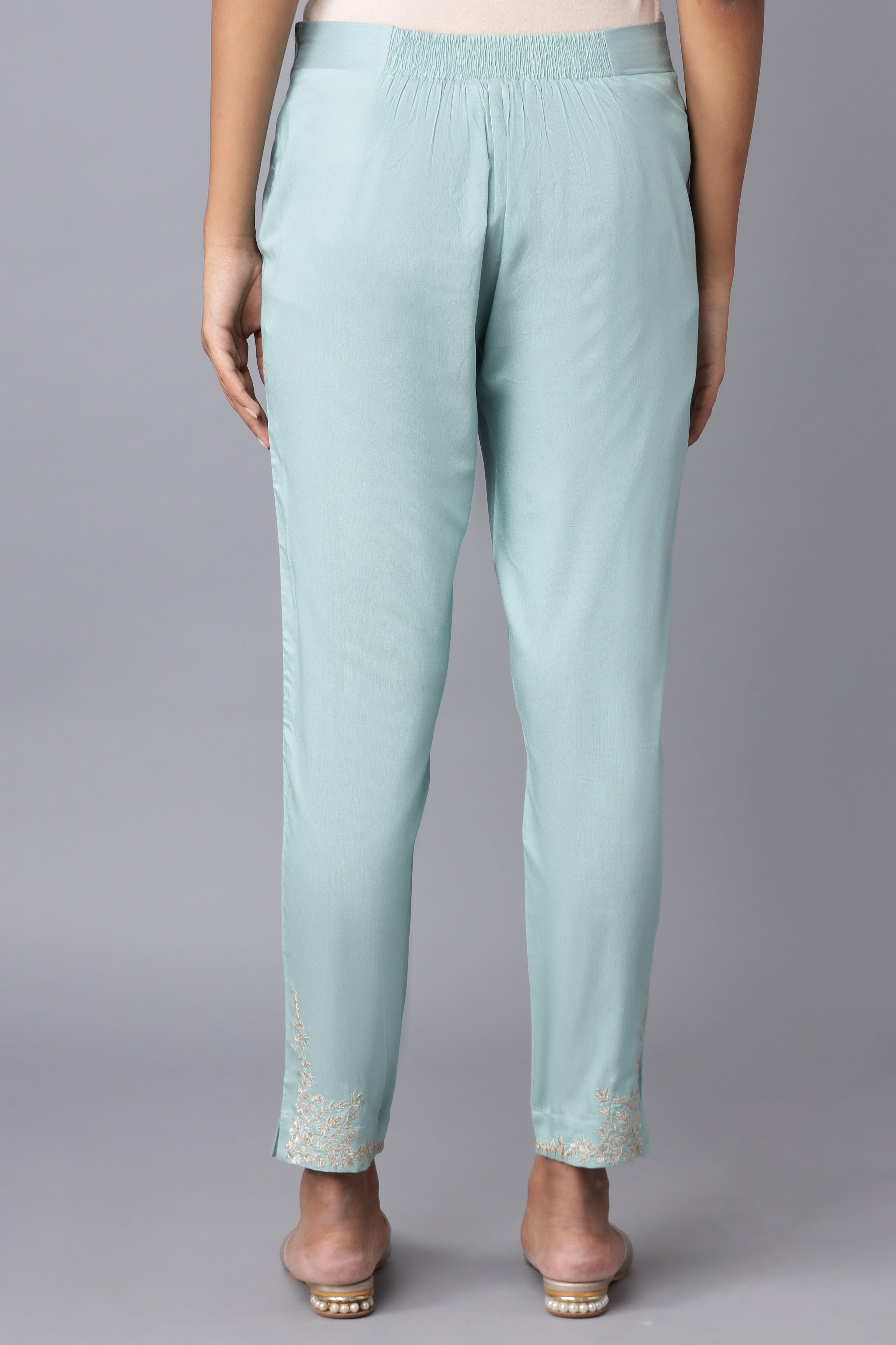 Teal Slim Pants - wforwoman