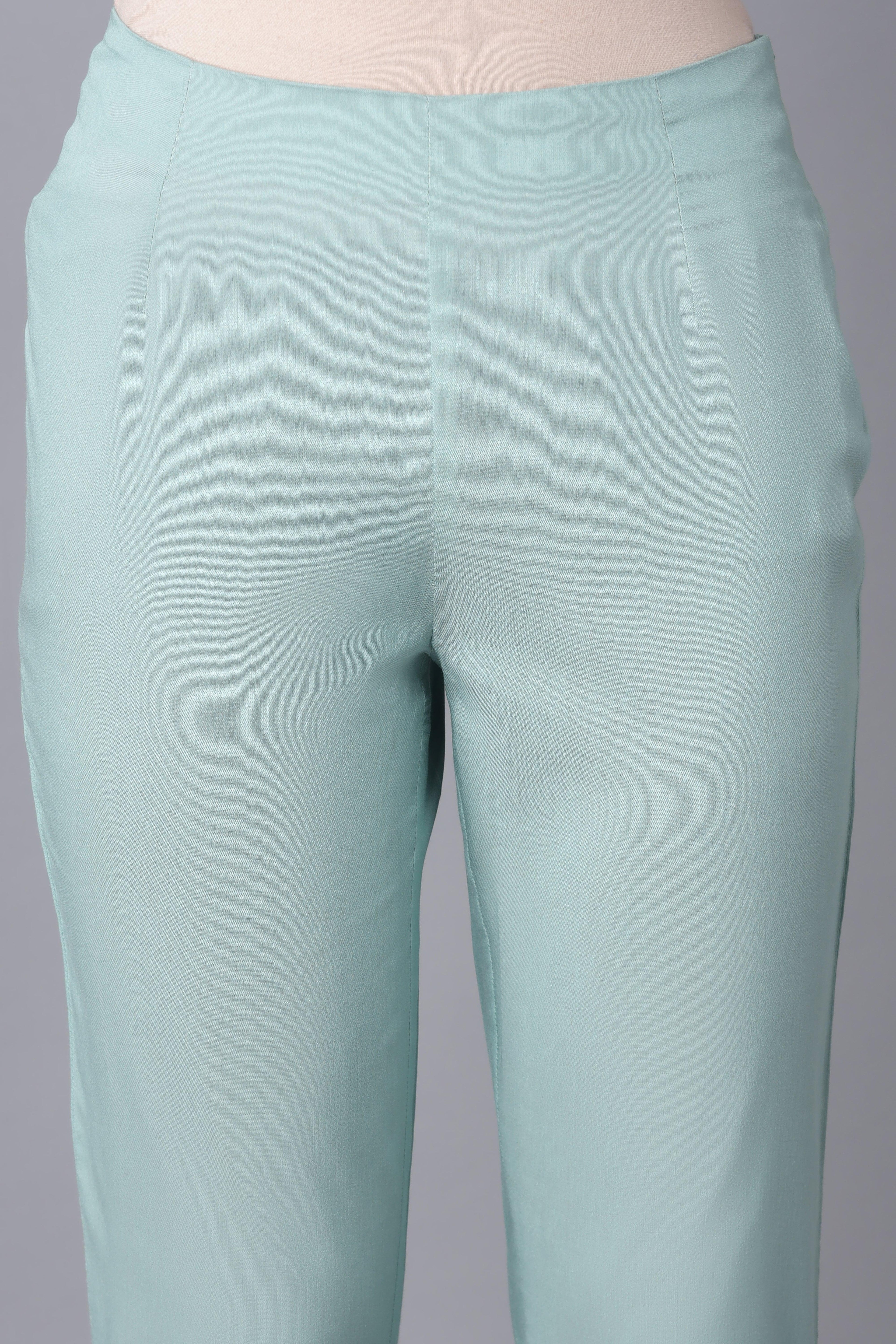 Teal Slim Pants - wforwoman