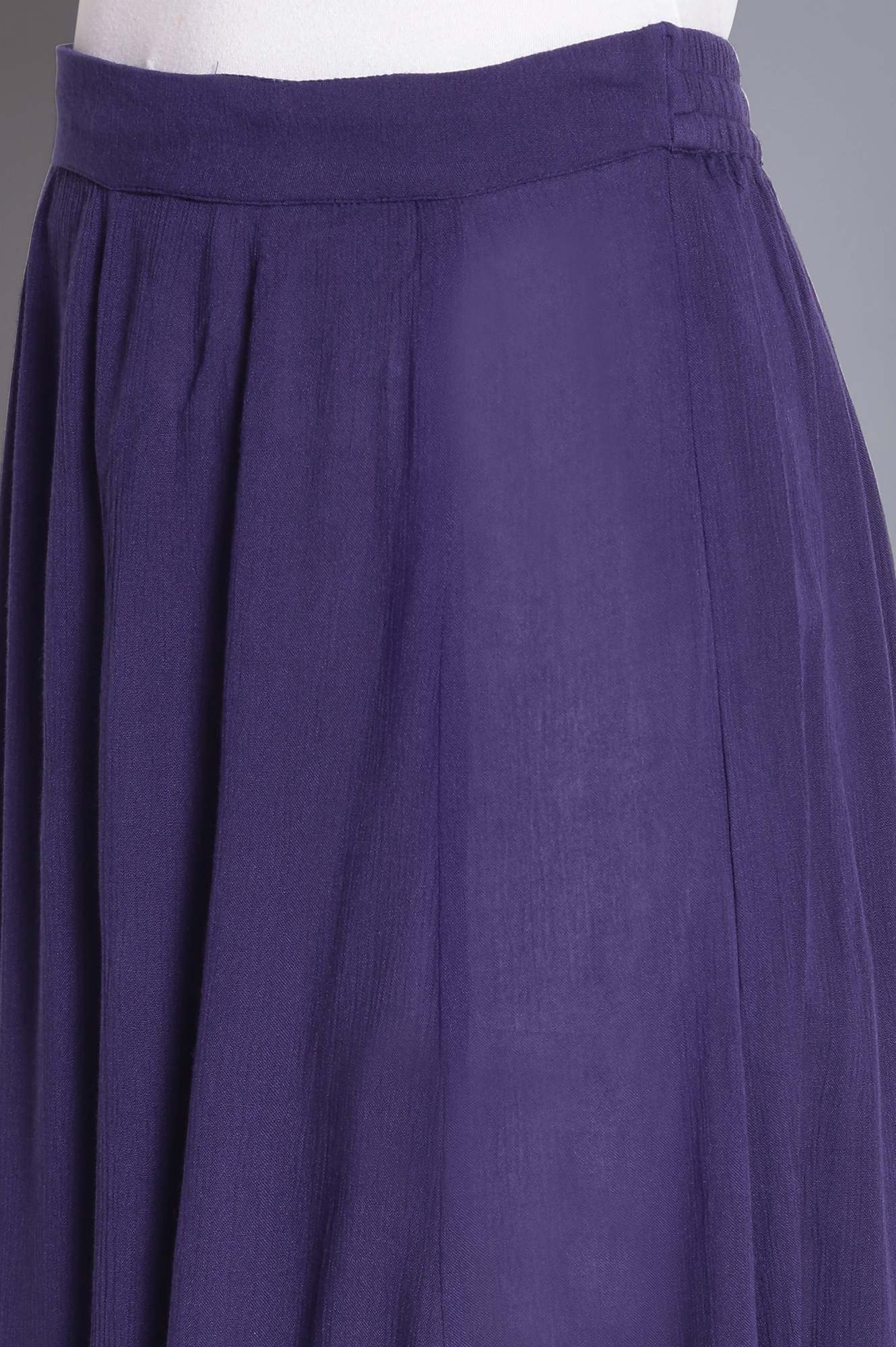 Navy Blue Crinkled Flared Pants