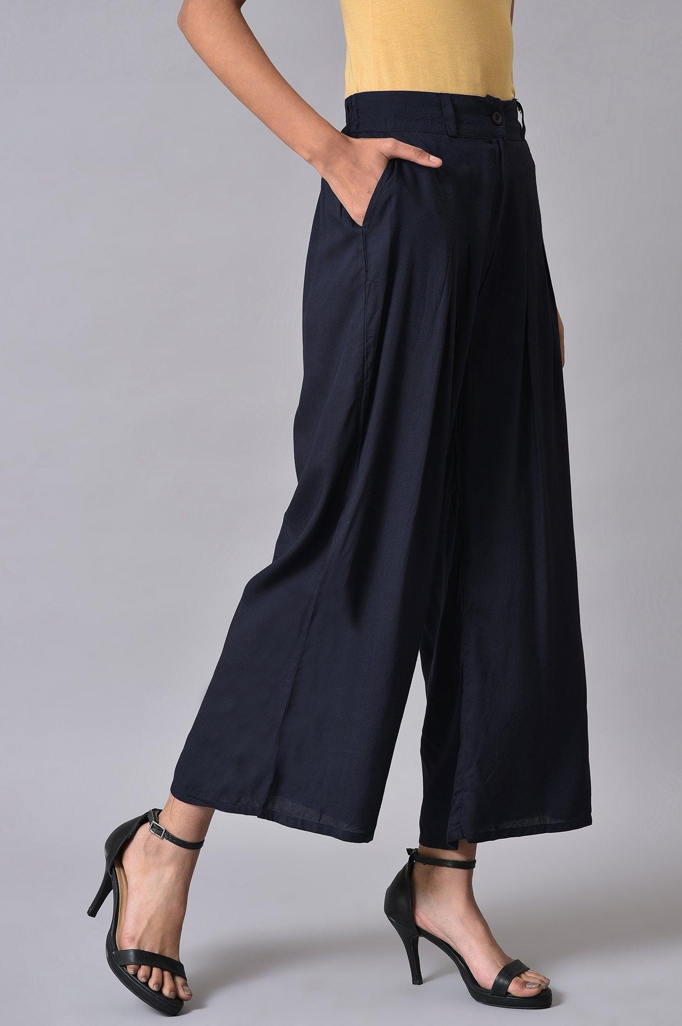 Blue Tailored Parallel Pants - wforwoman