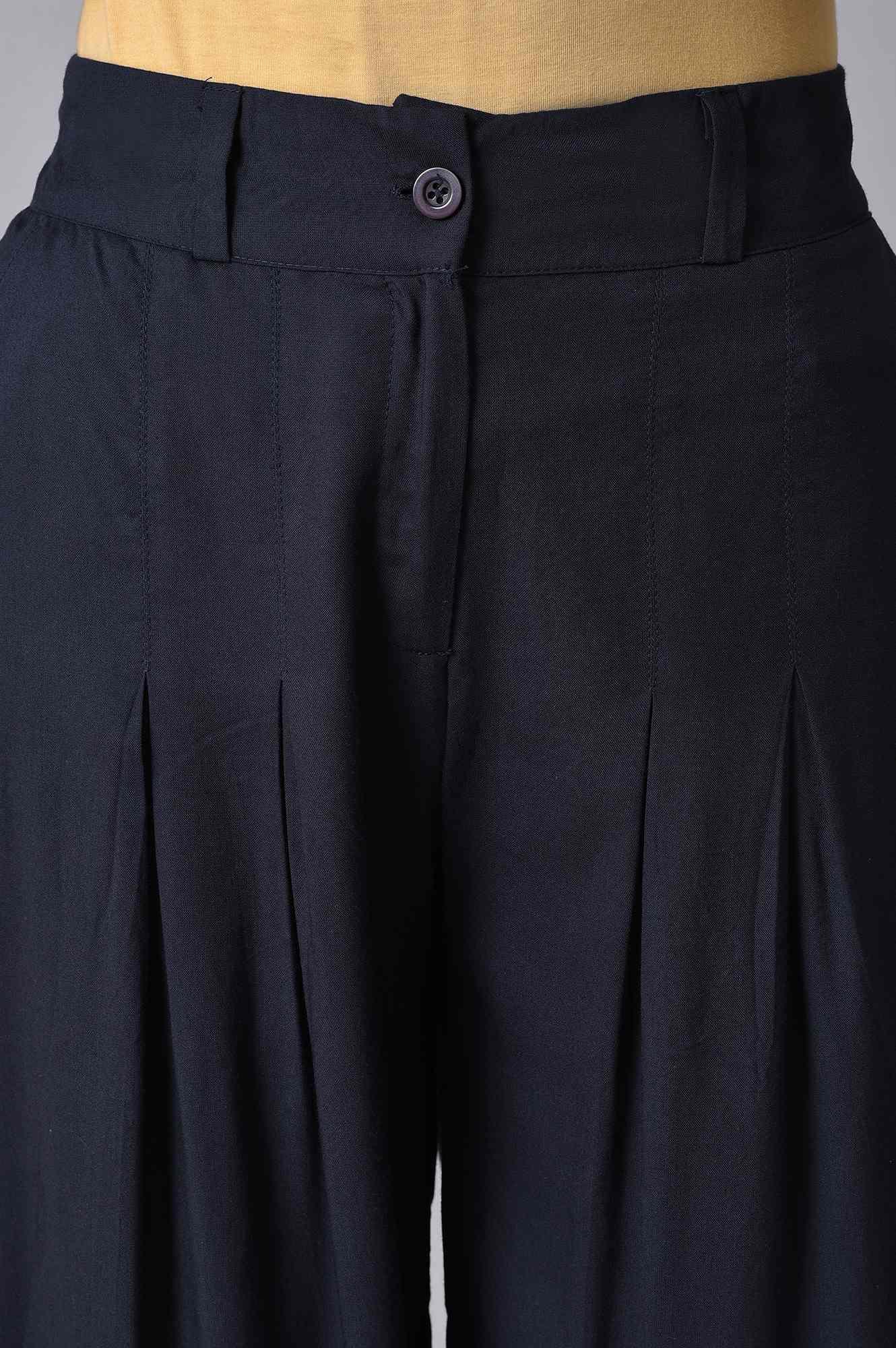 Blue Tailored Parallel Pants - wforwoman