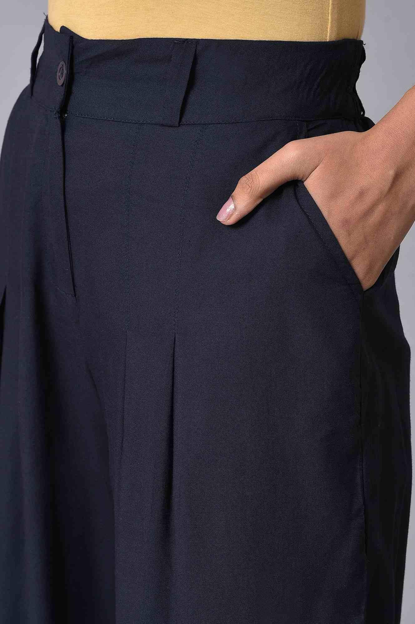 Blue Tailored Parallel Pants - wforwoman