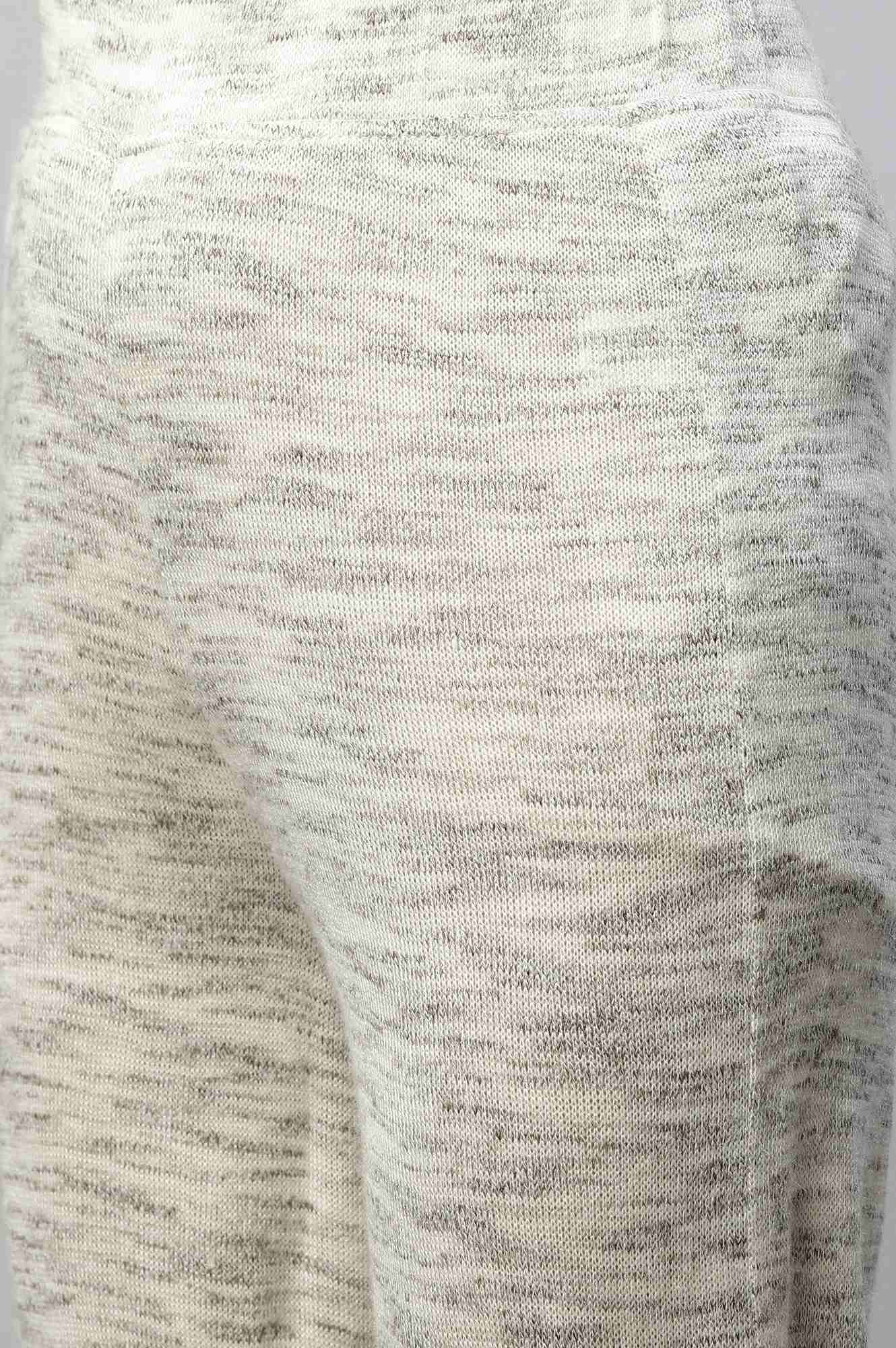 Grey Solid Straight Fit Palazzo With Elasticated Waist