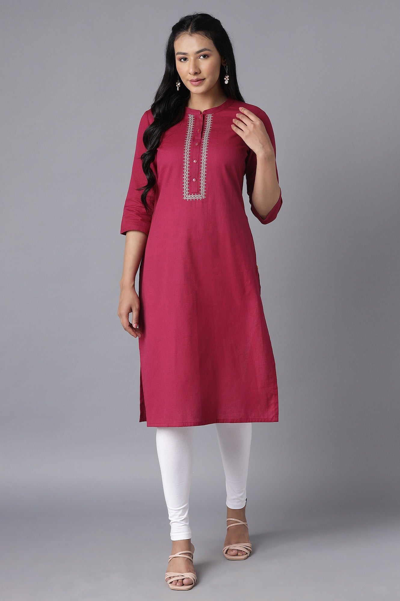 White Solid Skinny Fit Cotton Tights With Elasticated Waist