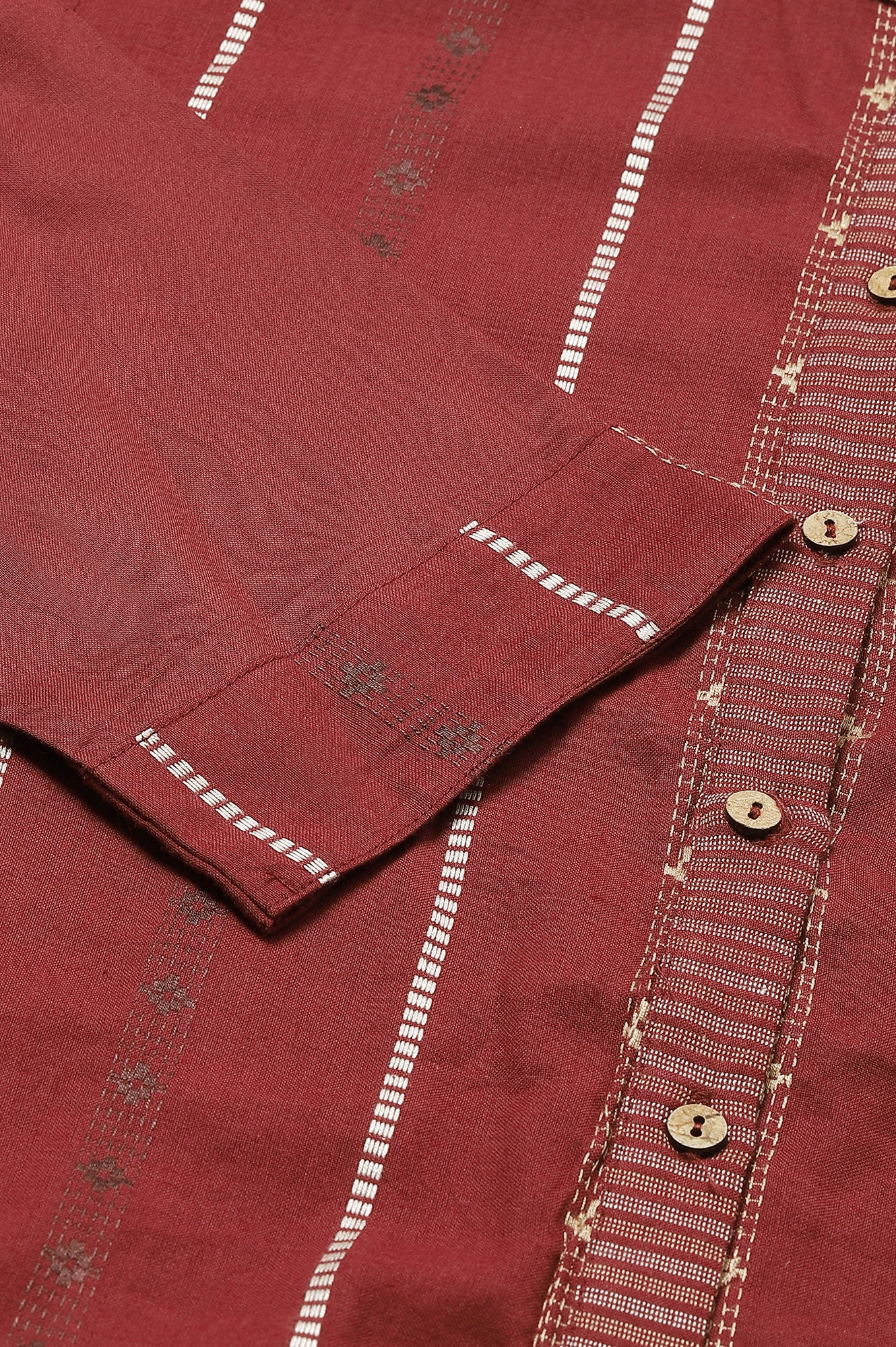 Syrah Red Straight Dobby kurta