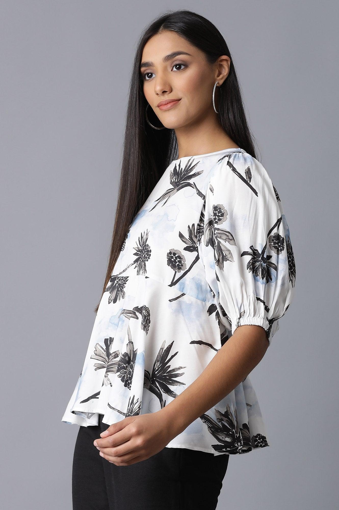 Ecru Peplum Top - wforwoman