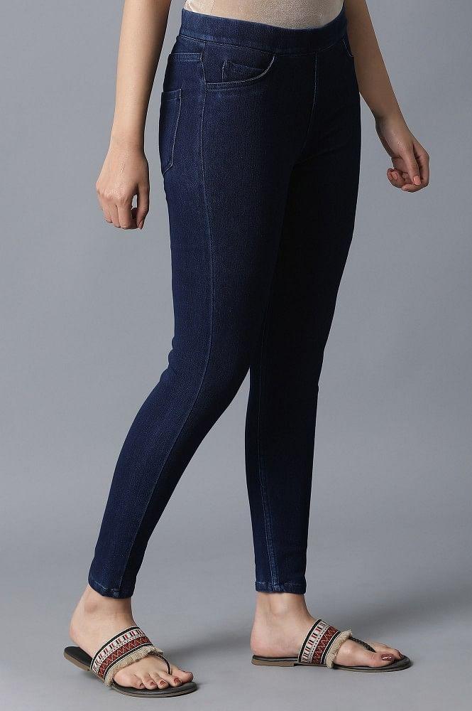 Navy Blue Casual Jeggings - wforwoman