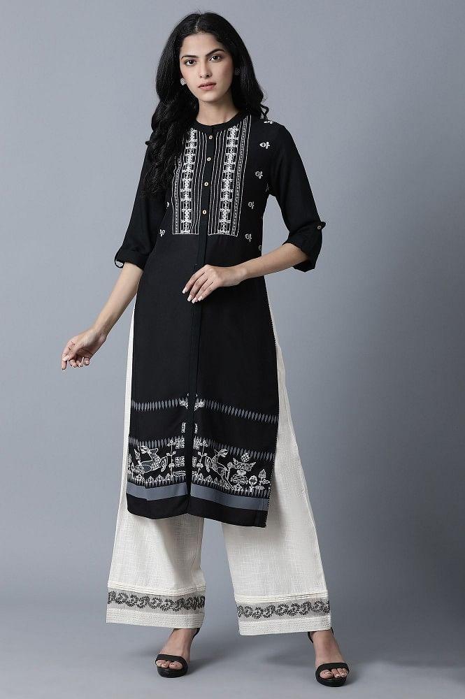 Ecru Slub Parallel Pants - wforwoman