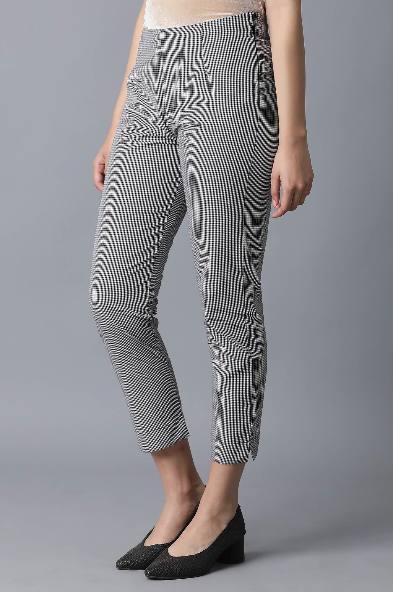 Grey Stipped Slim Pants - wforwoman
