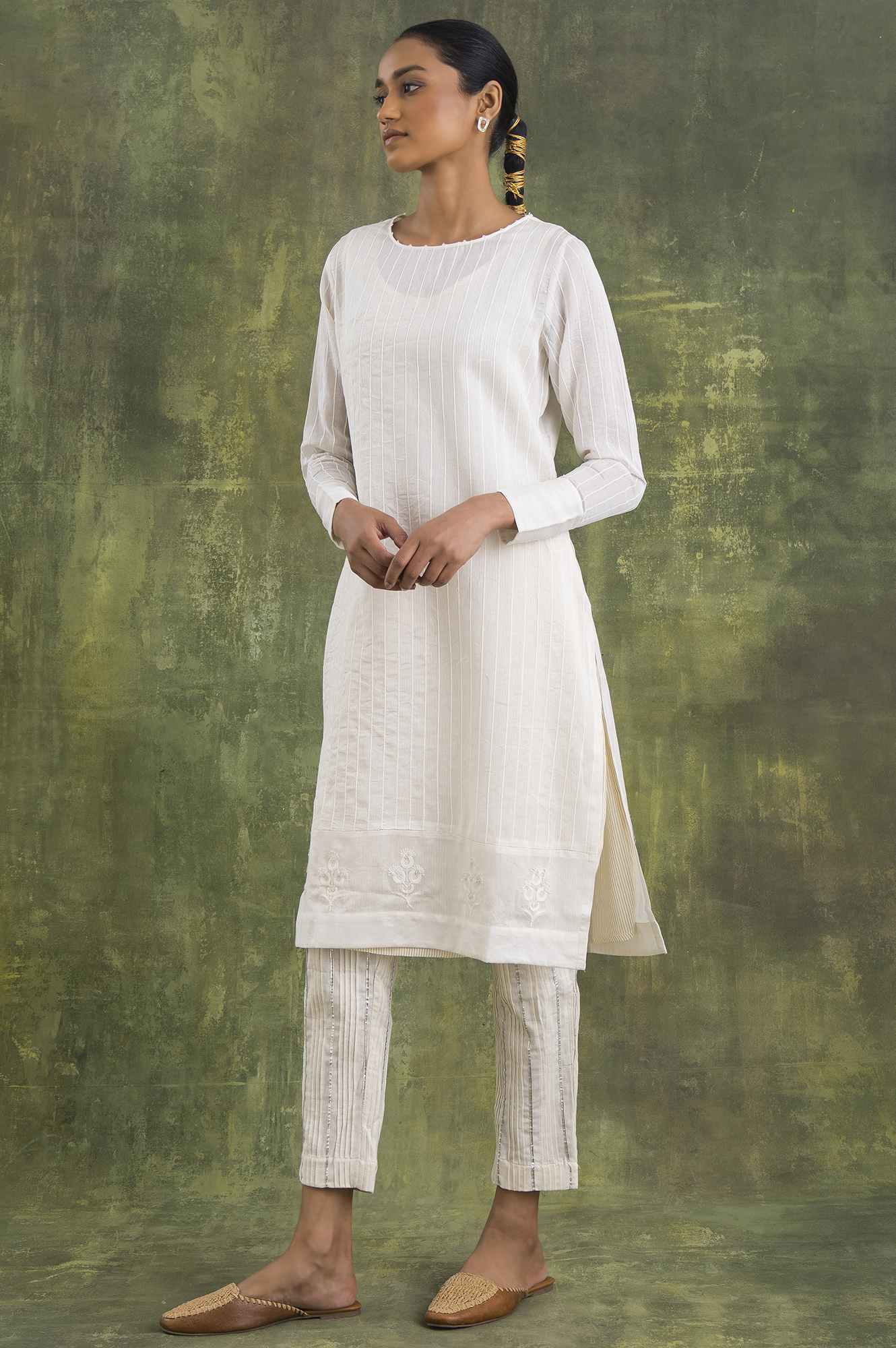 Ecru Cotton Silk kurta