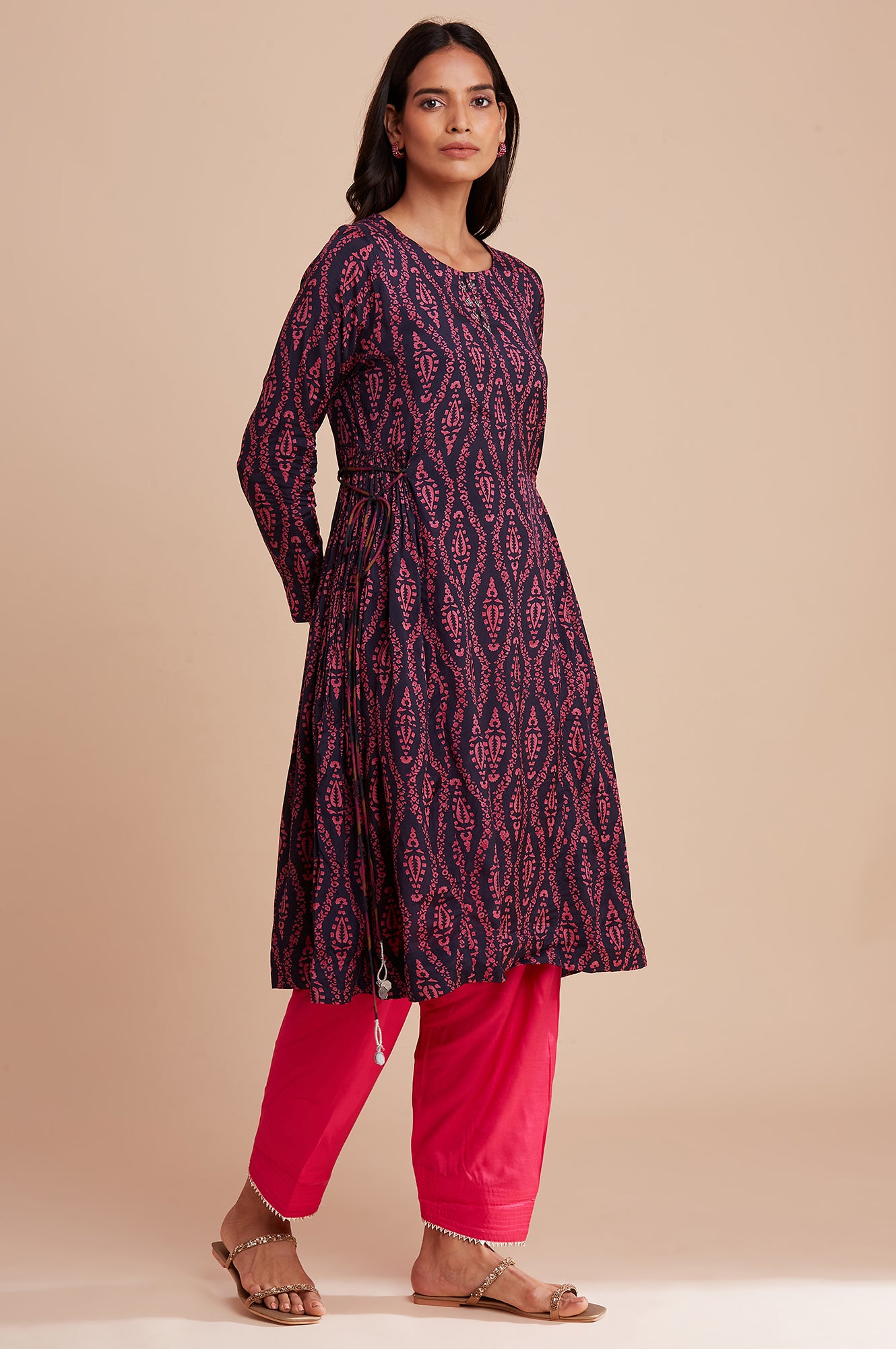 Dark Blue Block Print kurta