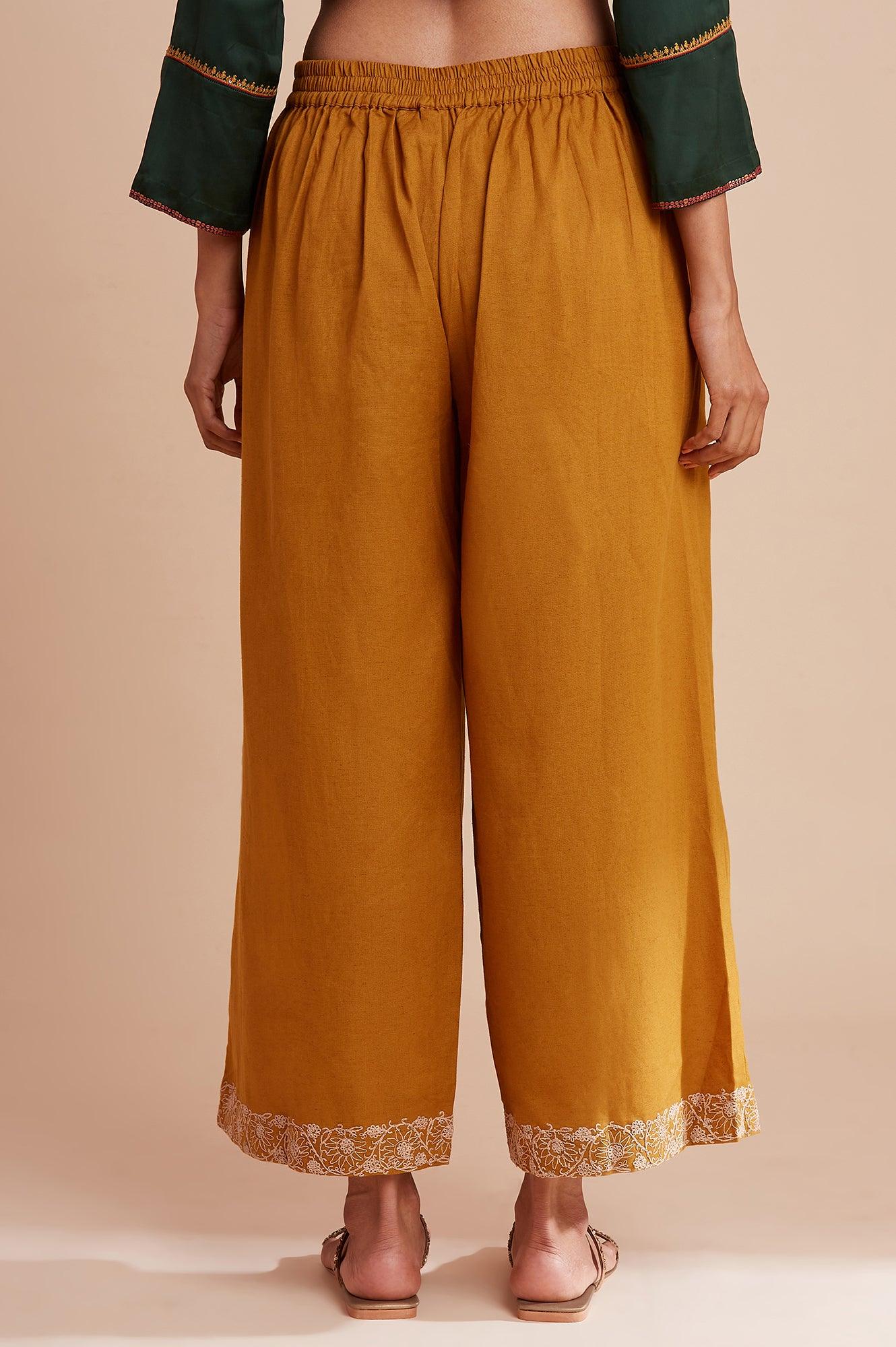 Light Yellow Solid Parallel Pants - wforwoman