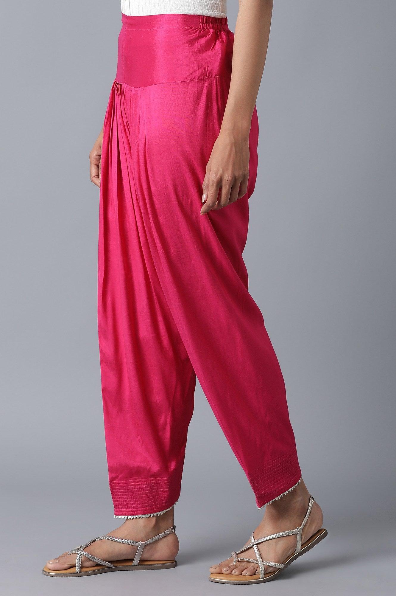 Dark Pink Solid Salwar Pants - wforwoman