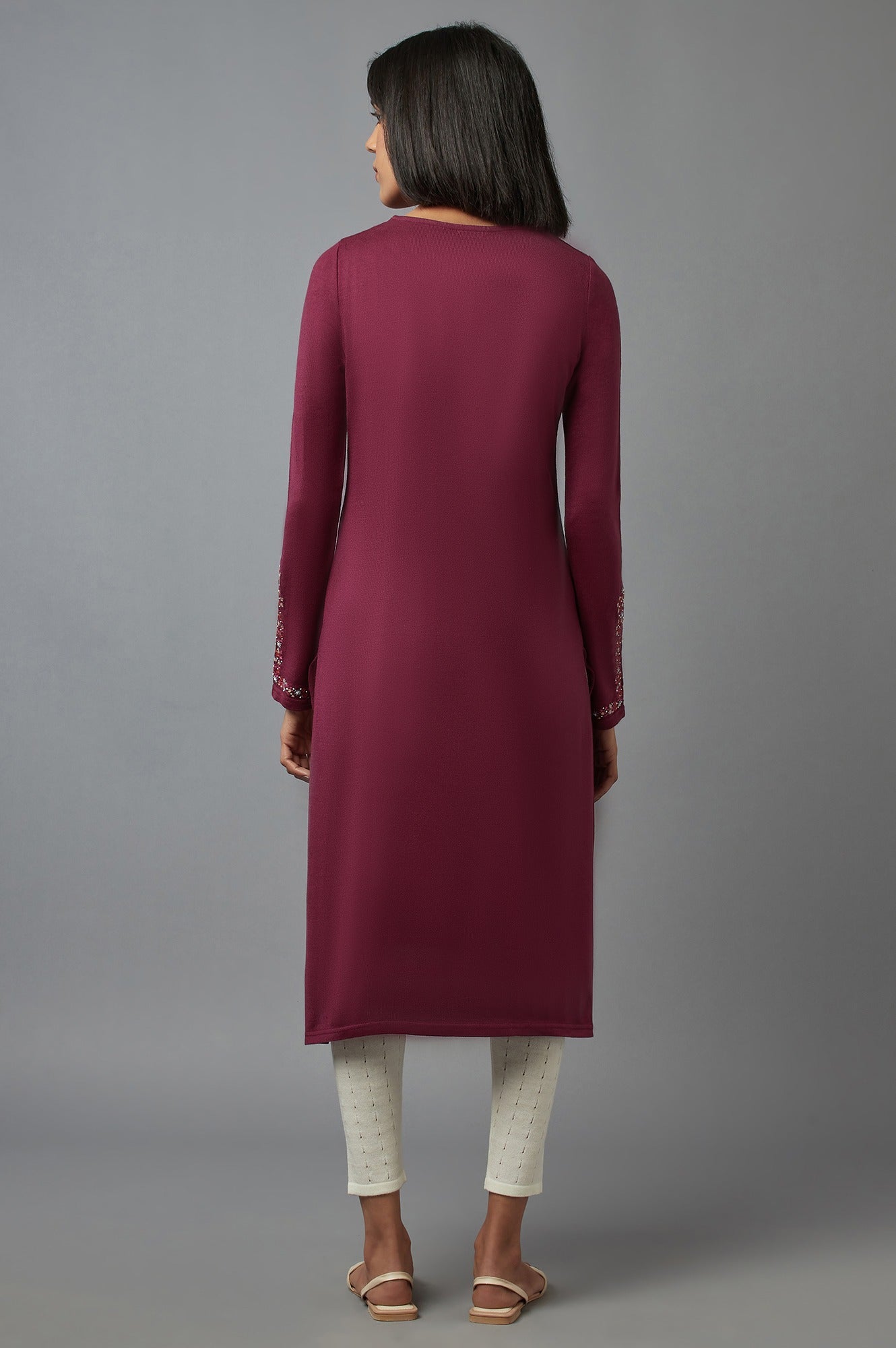 Purple Embroidered kurta