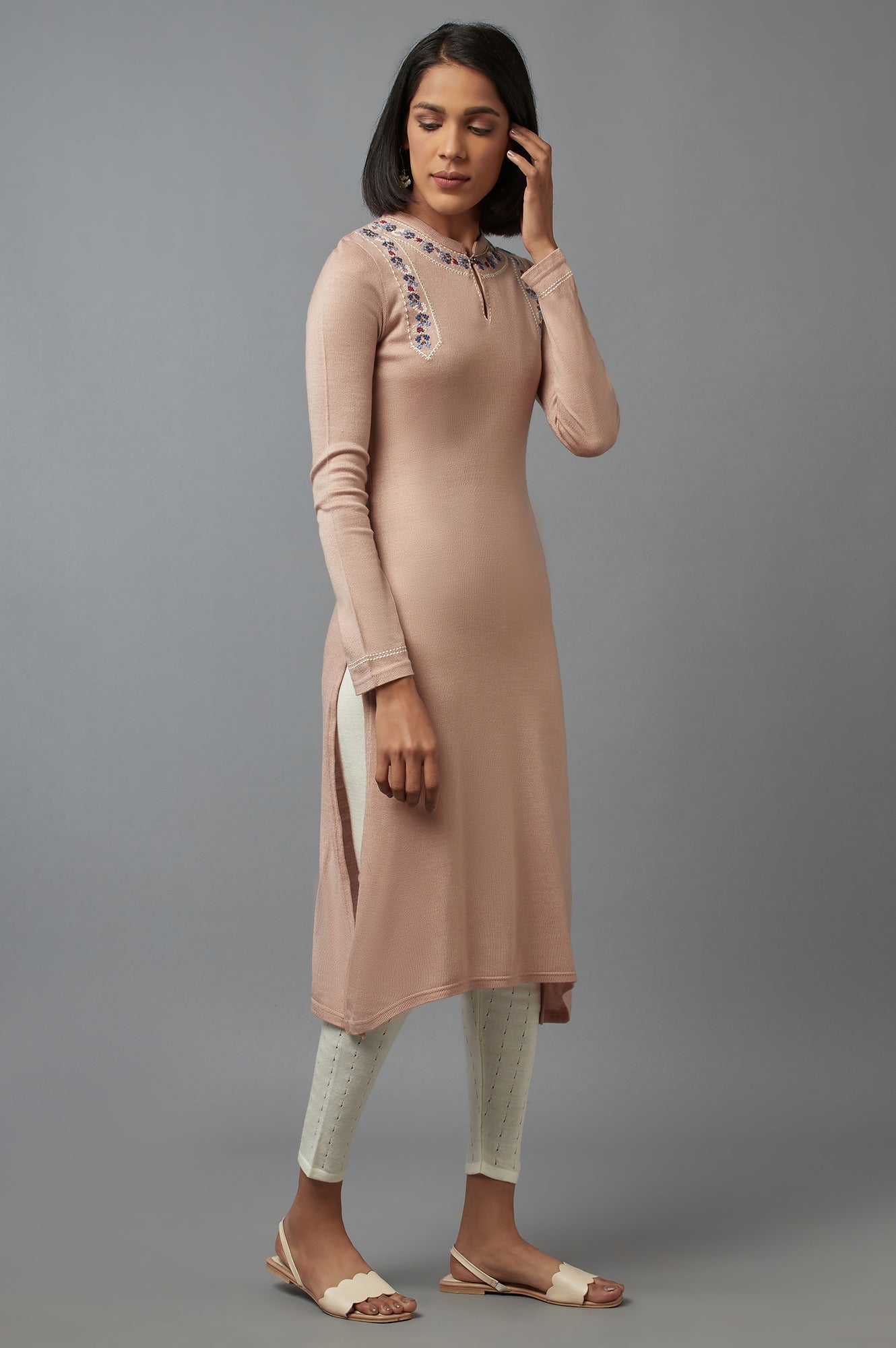 Blush Pink Embroidered kurta