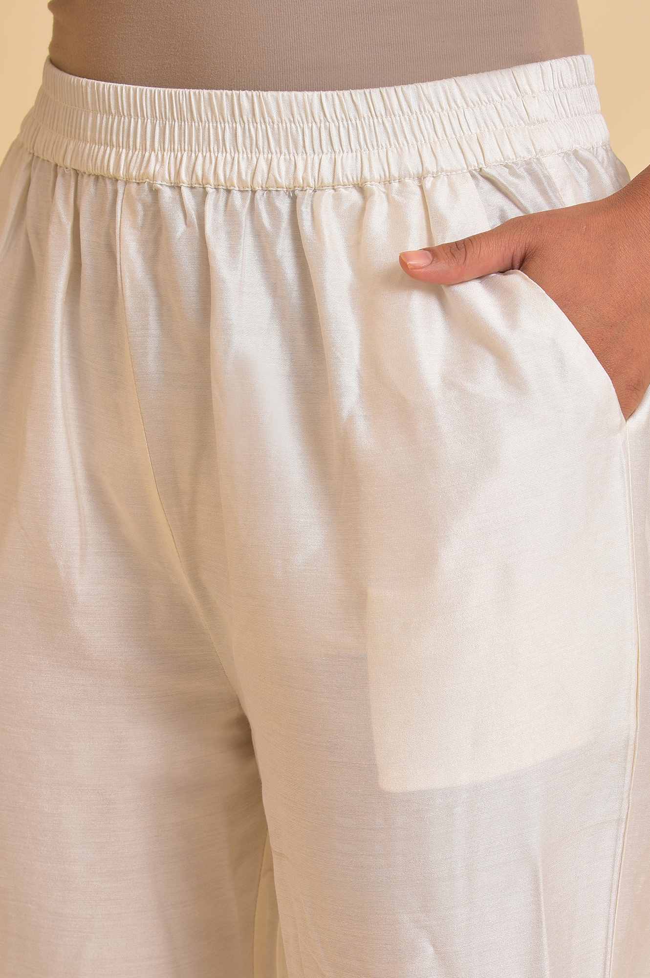 Ecru Mock Layer Printed Kurta & Straight Pants Set