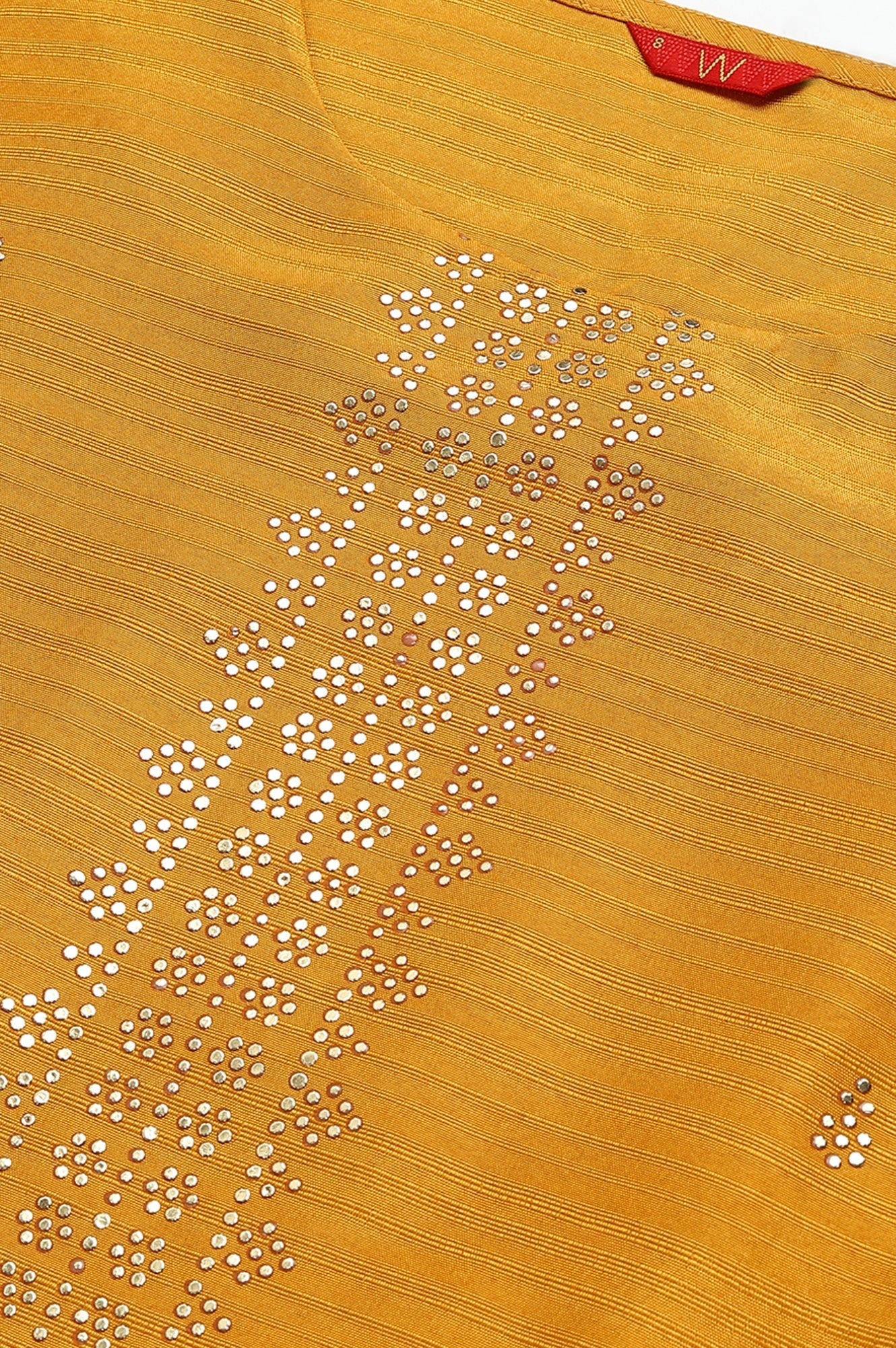 Mustard Karnatka Silk Mukaish Print kurta