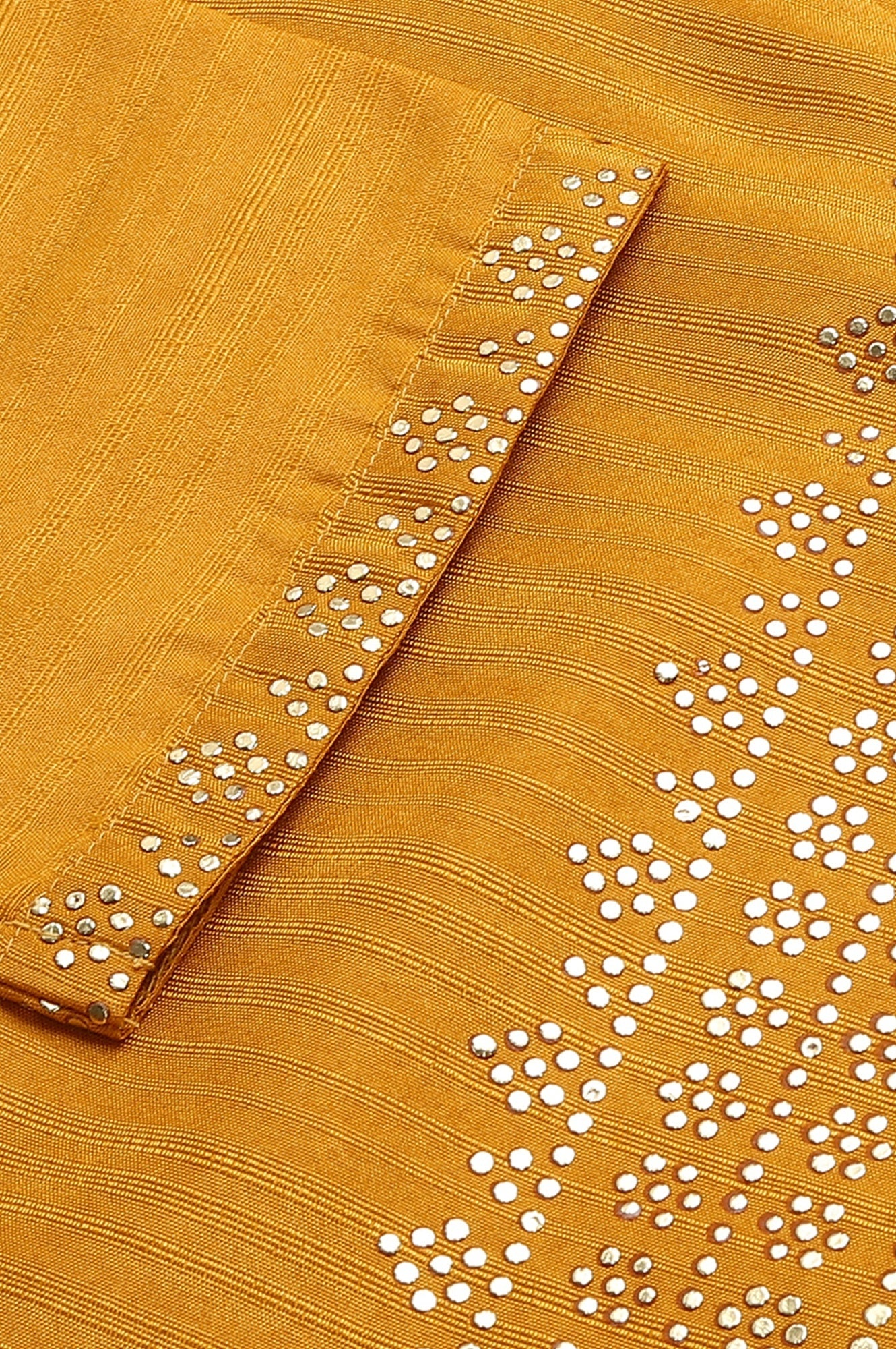 Mustard Karnatka Silk Mukaish Print kurta